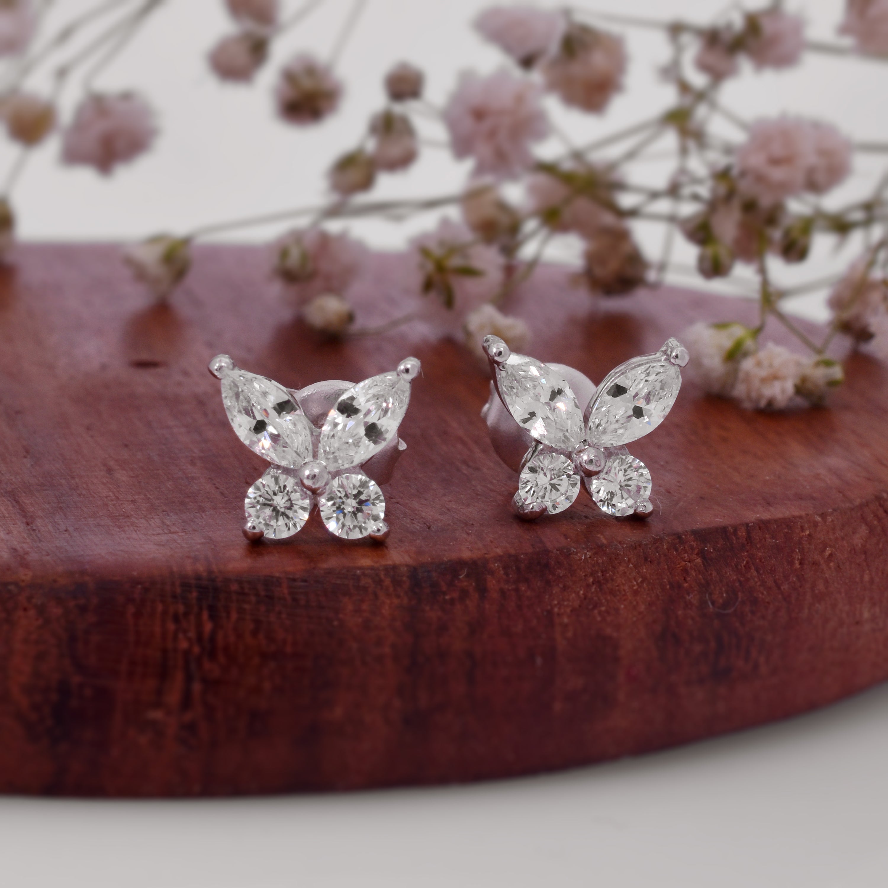 925 Sterling Silver Butterfly Stud Earrings – Women’s Jewelry Gifts for Her