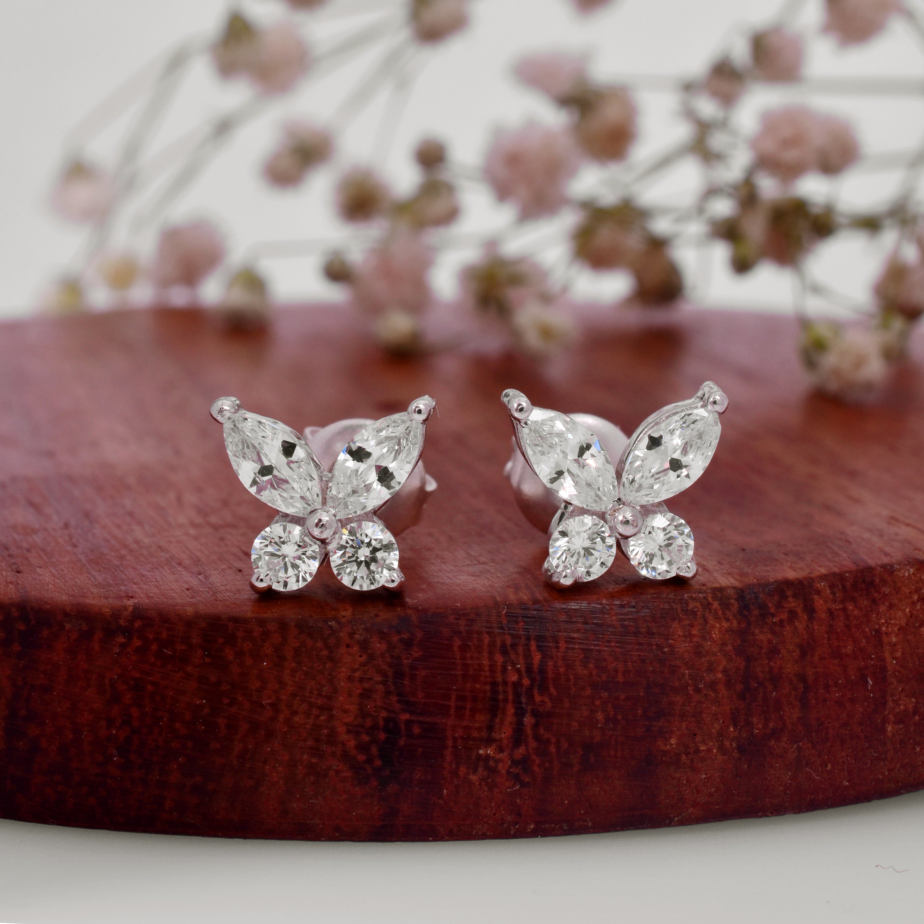 925 Sterling Silver Butterfly Stud Earrings – Women’s Jewelry Gifts for Her