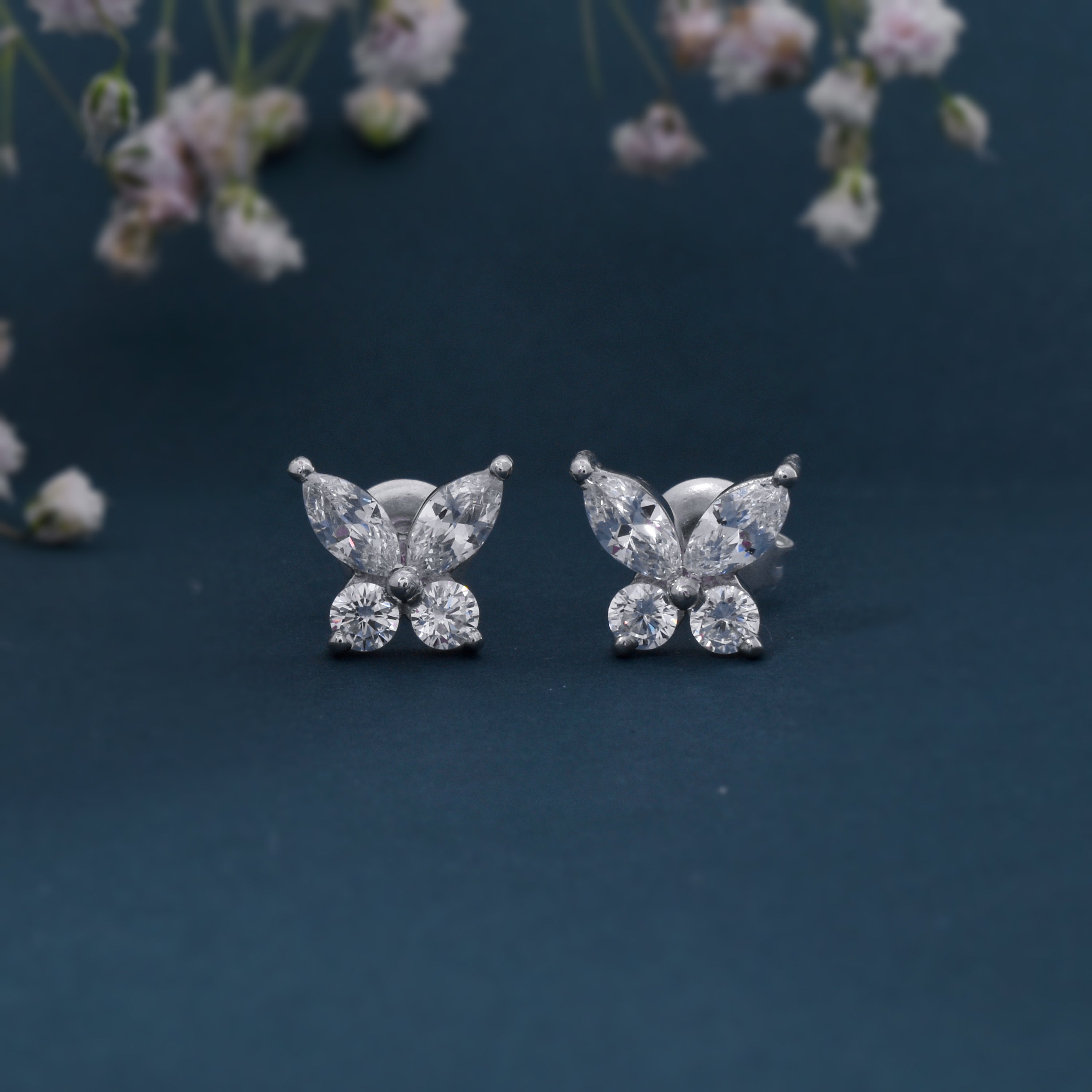925 Sterling Silver Butterfly Stud Earrings – Women’s Jewelry Gifts for Her
