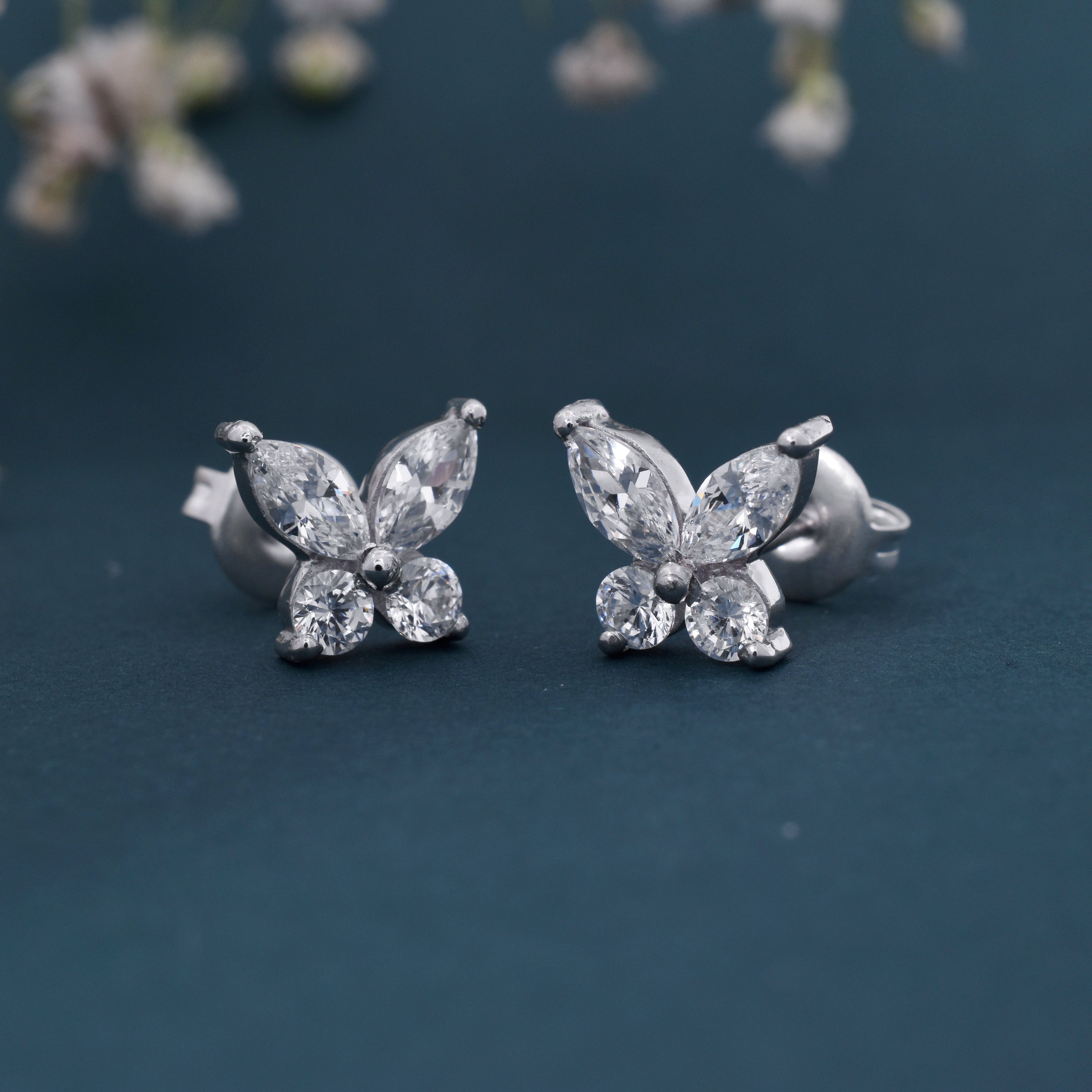 925 Sterling Silver Butterfly Stud Earrings – Women’s Jewelry Gifts for Her