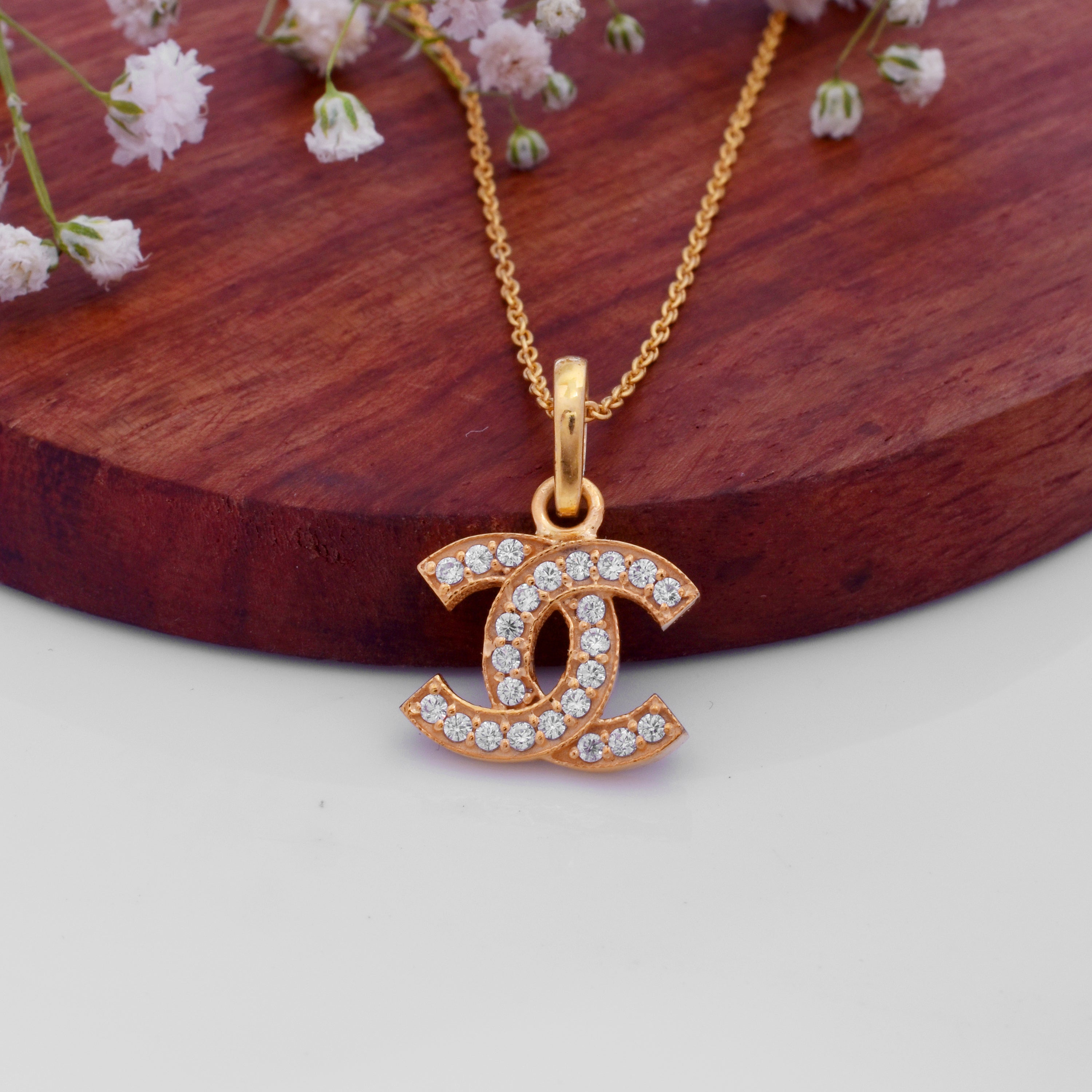Chanel-Inspired CC Necklace 92.5 Sterling Silver  Elegant Gift for Her