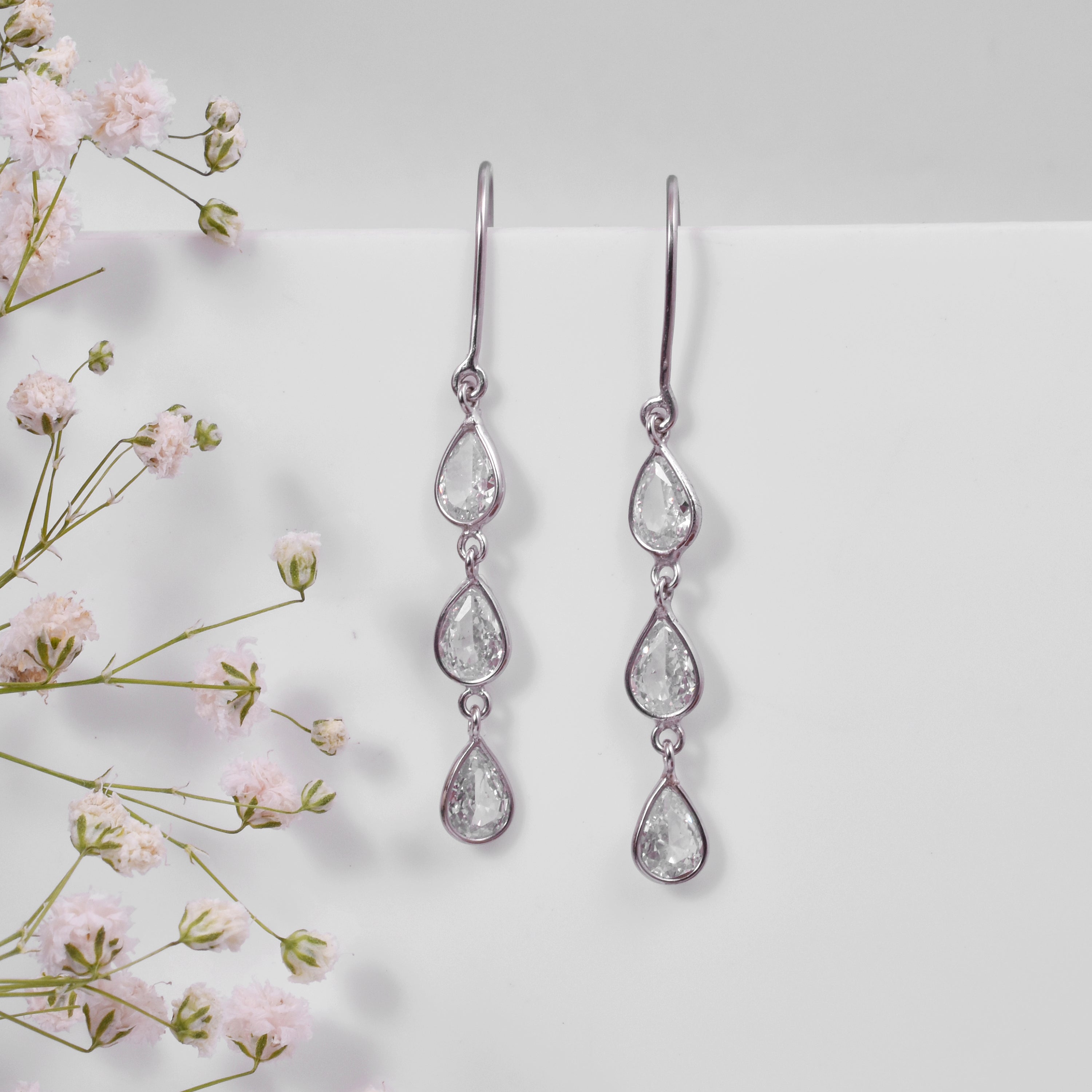 Moissanite Dangle Earrings in 925 Sterling Silver – Classic Jewelry Gift for Women