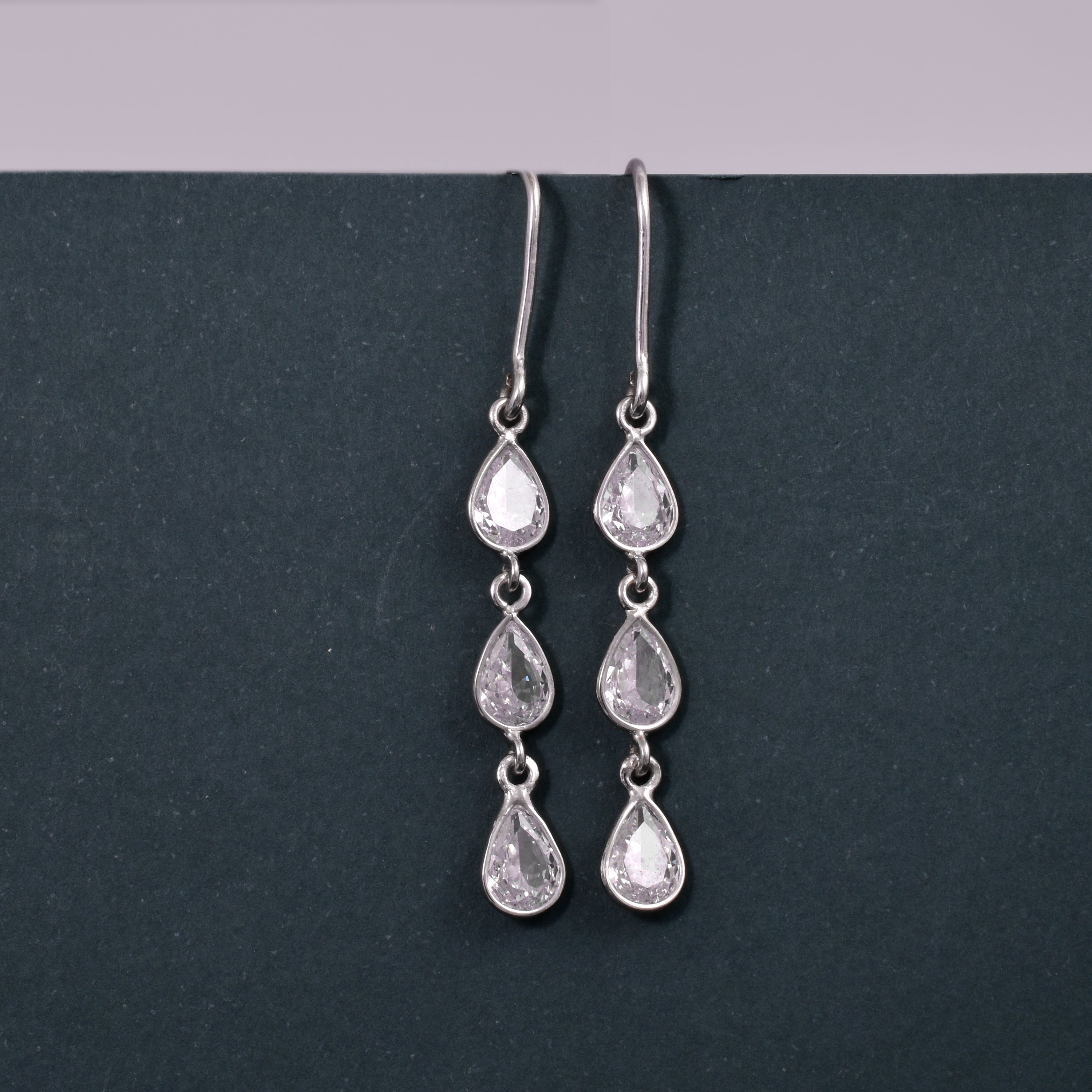 Moissanite Dangle Earrings in 925 Sterling Silver – Classic Jewelry Gift for Women