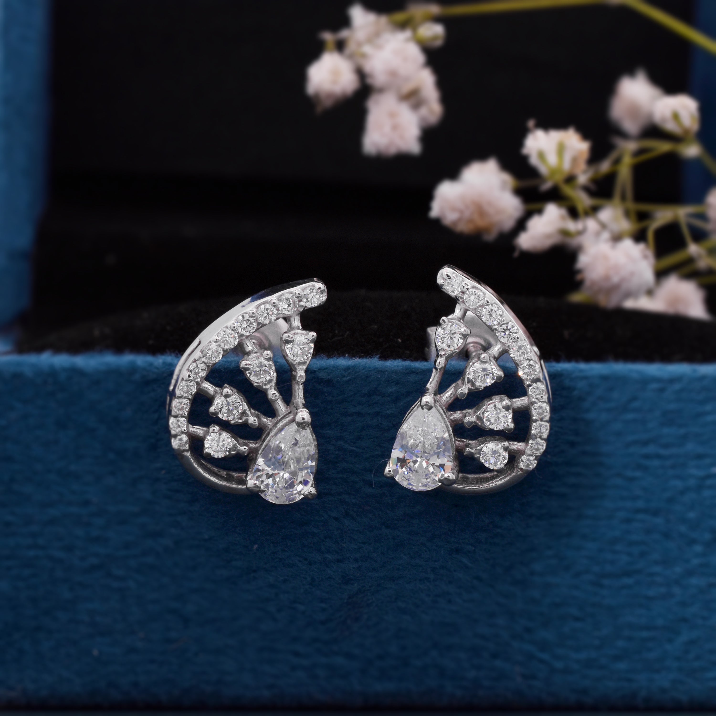 Luxury 925 Sterling Silver Designer Earrings with Cubic Zirconia – Perfect Gift for Her