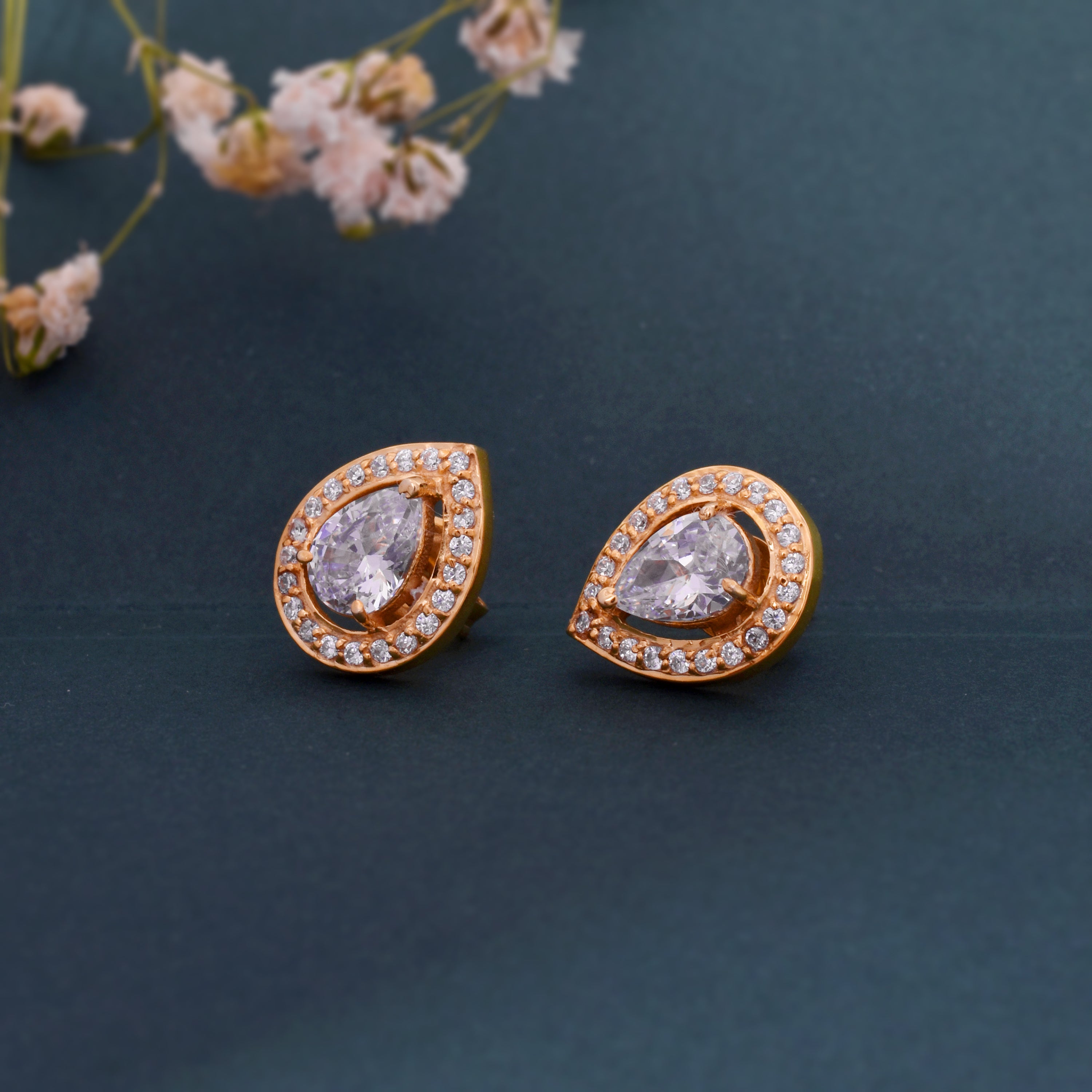 Timeless Pear Shape Stud Earrings – 925 Sterling Silver Jewelry Gift for Her