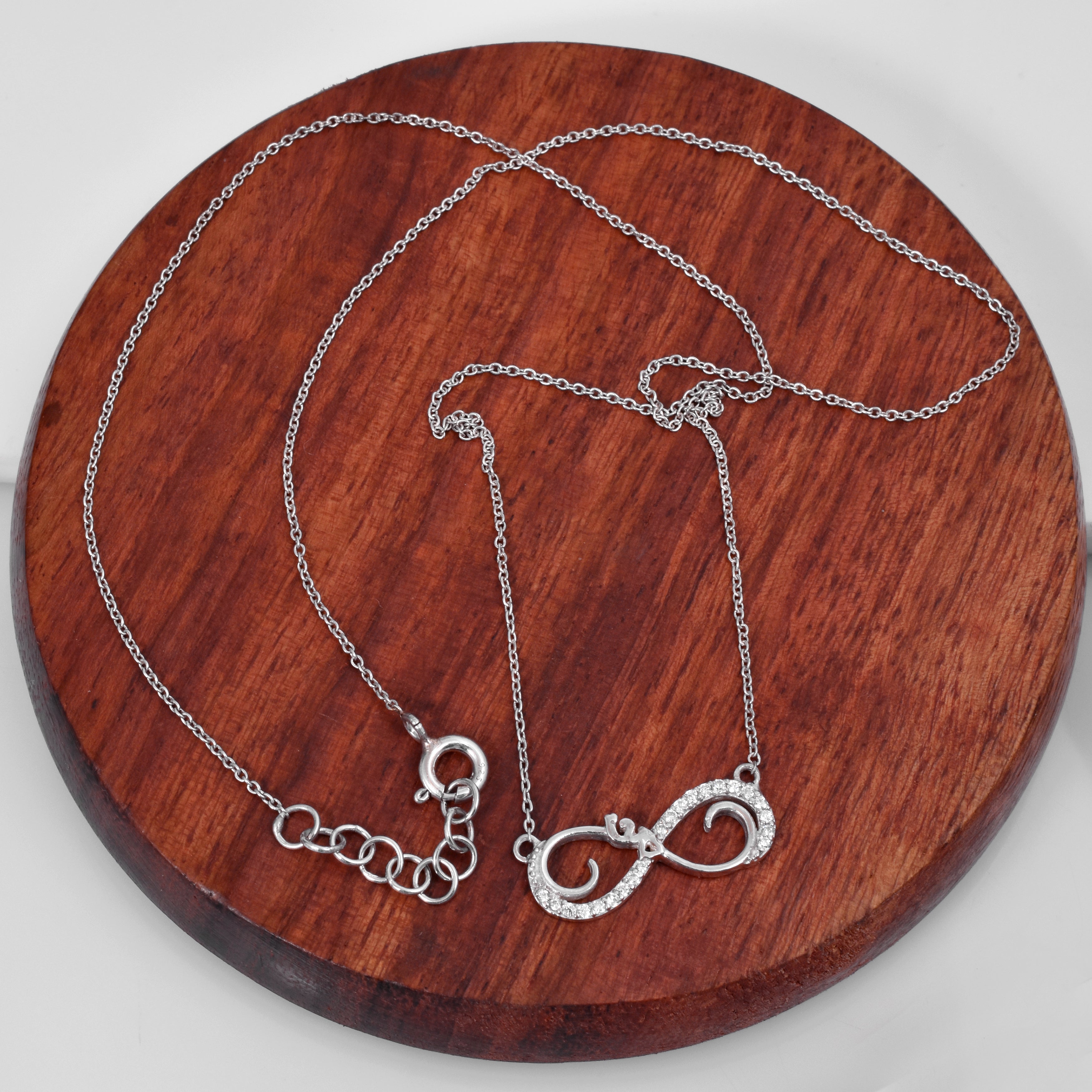 Forever Linked Infinity Necklace - 92.5 Sterling Silver Timeless Symbol of Love and Unity
