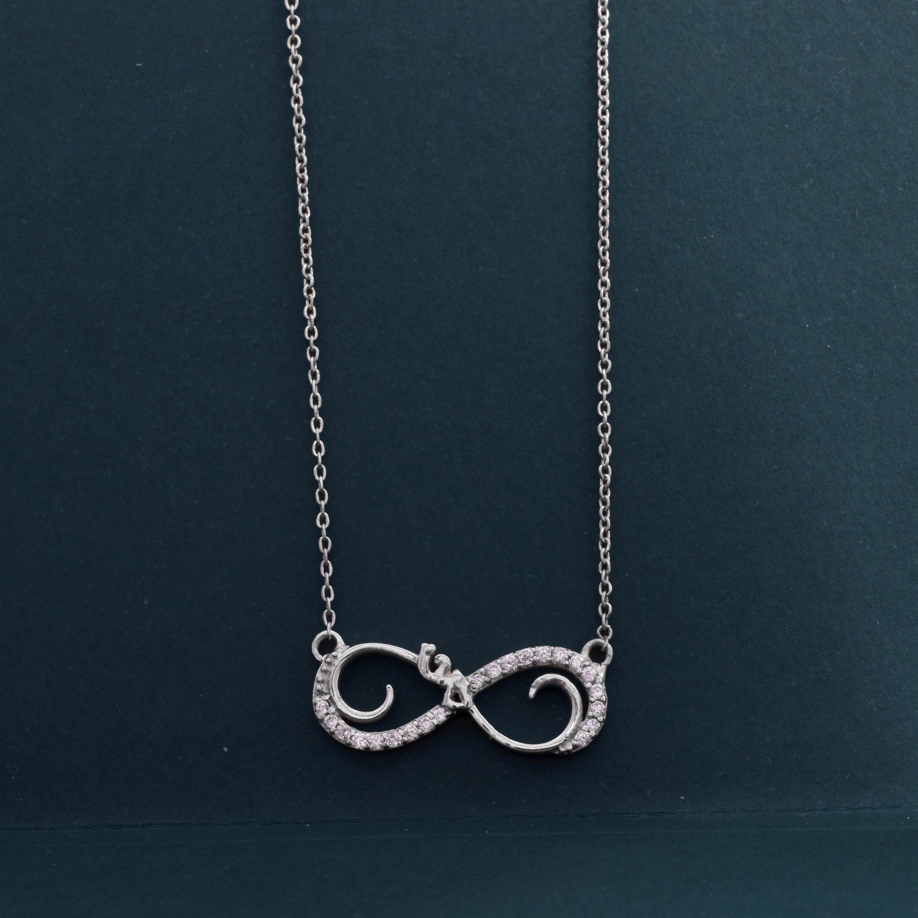 Forever Linked Infinity Necklace - 92.5 Sterling Silver Timeless Symbol of Love and Unity