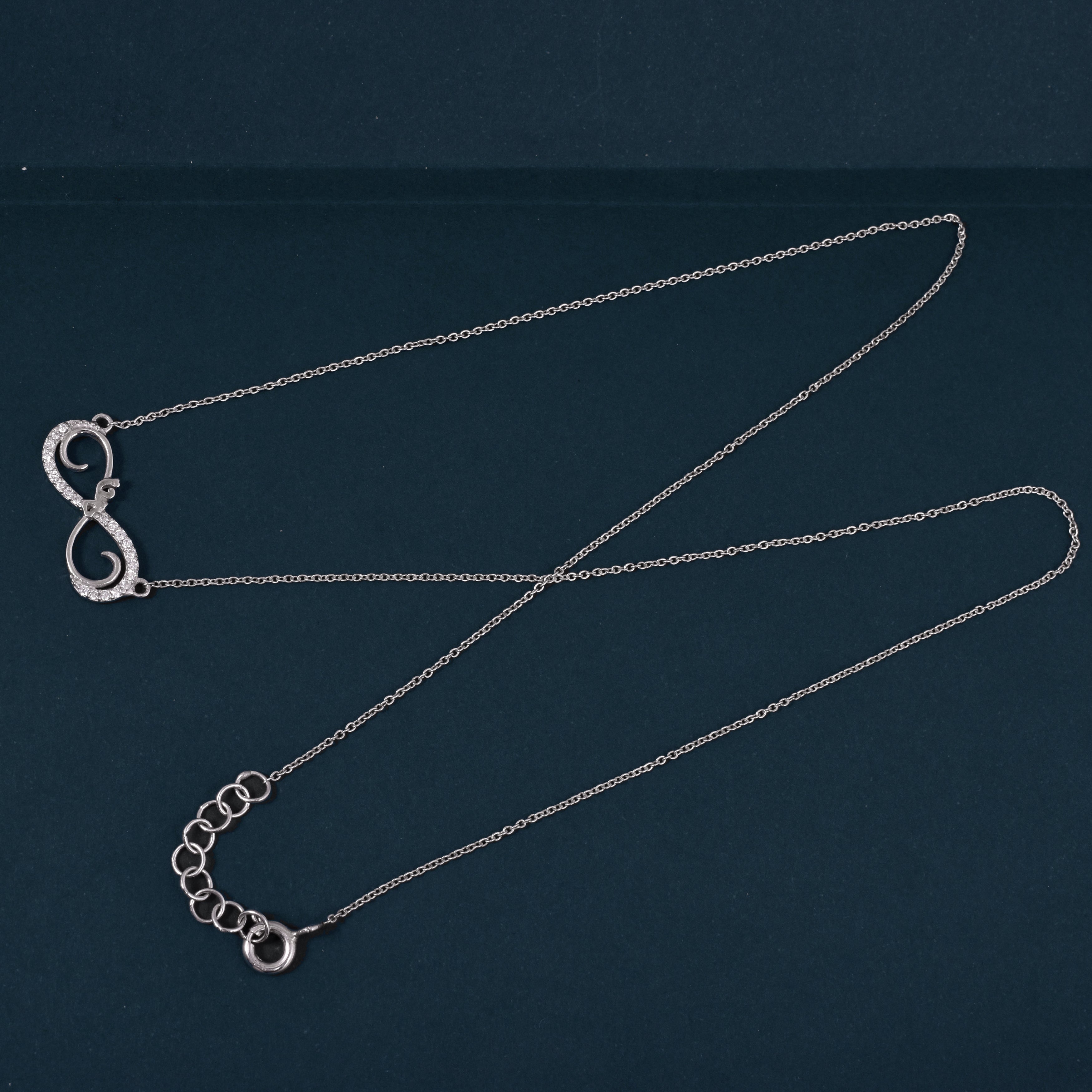 Forever Linked Infinity Necklace - 92.5 Sterling Silver Timeless Symbol of Love and Unity