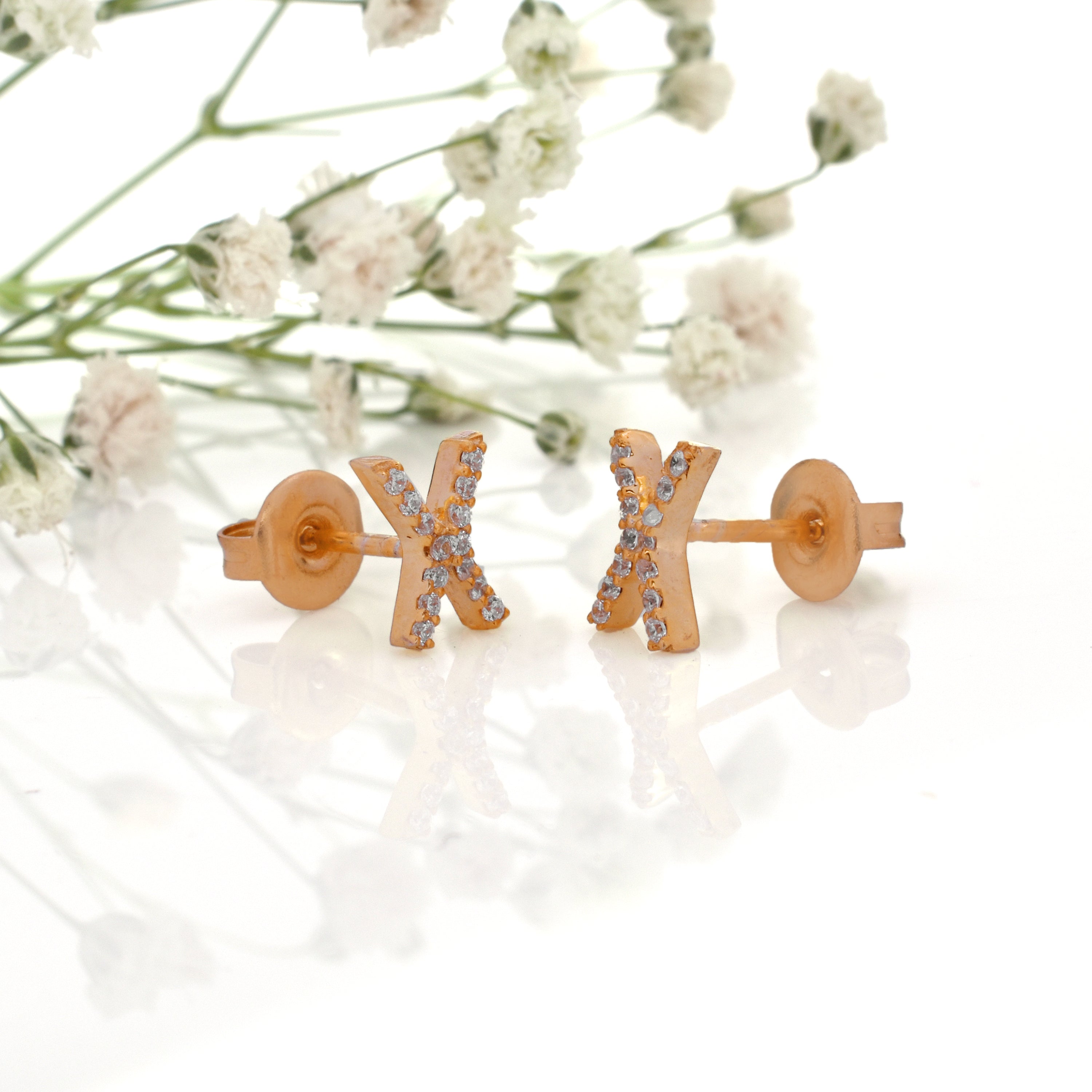 925 Sterling Silver X Design Cross Stud Earrings – Minimalist Hypoallergenic Jewelry