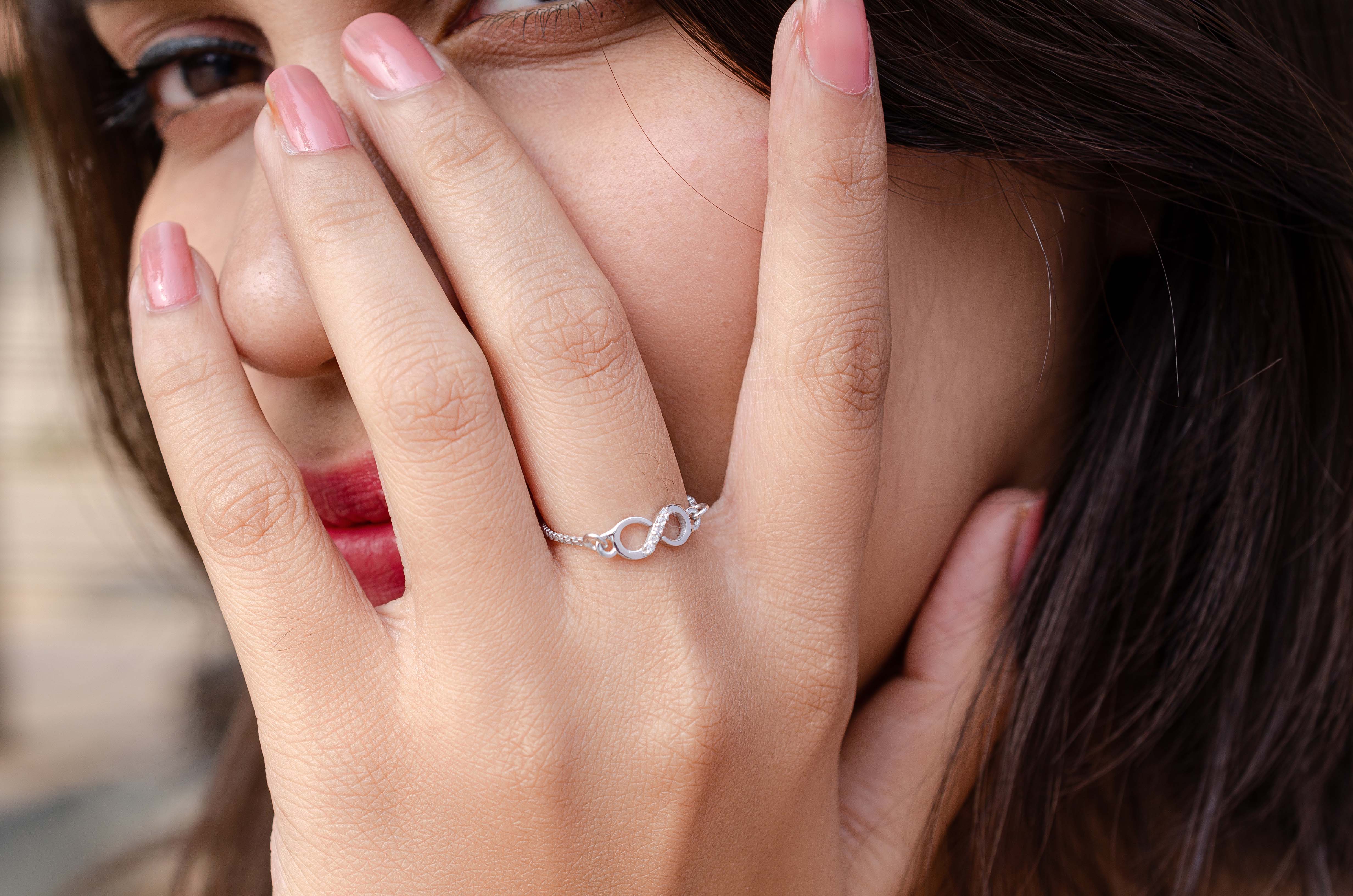 Elegant 925 Sterling Silver Infinite Grace Adjustable Ring