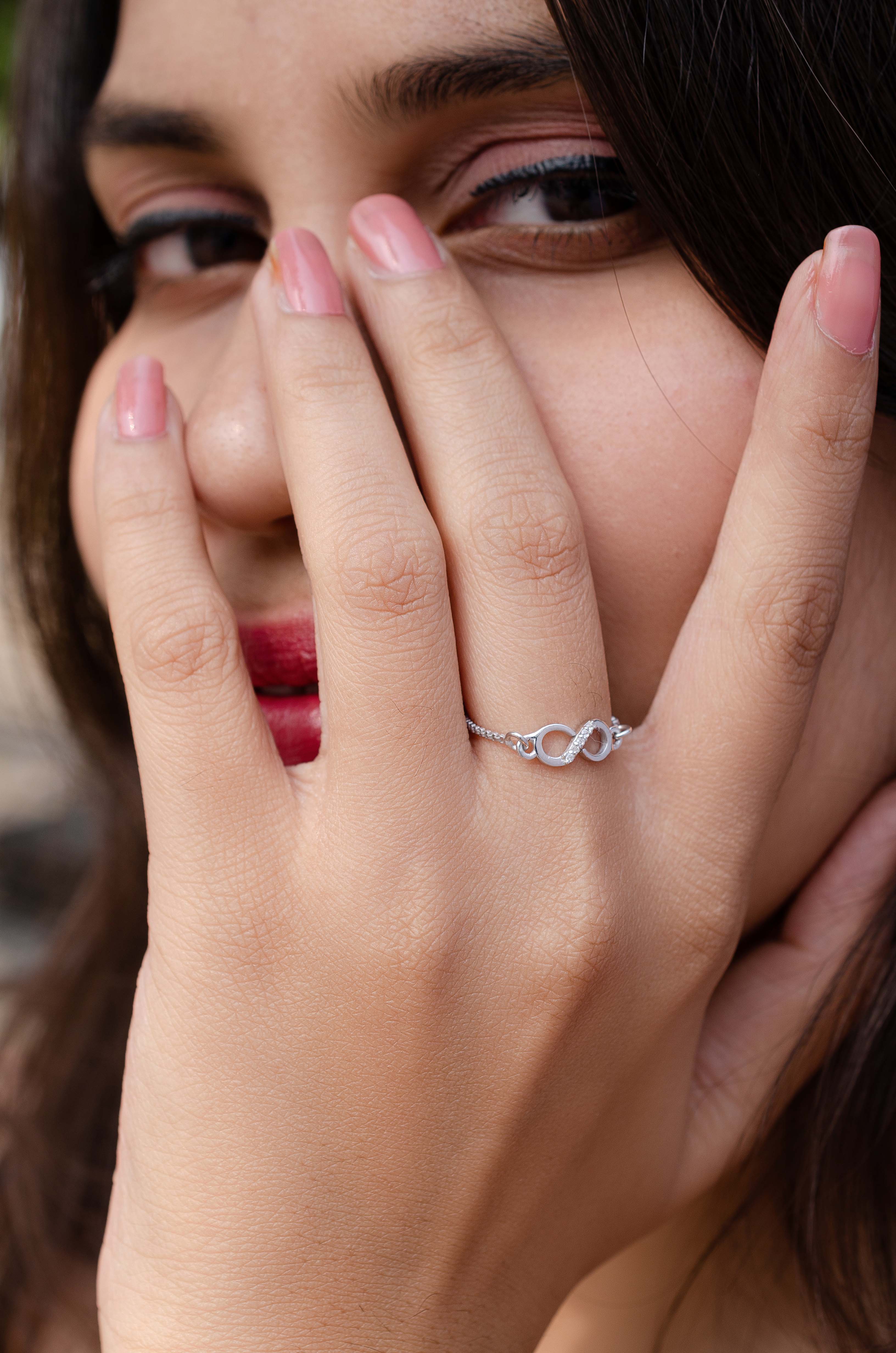 Elegant 925 Sterling Silver Infinite Grace Adjustable Ring