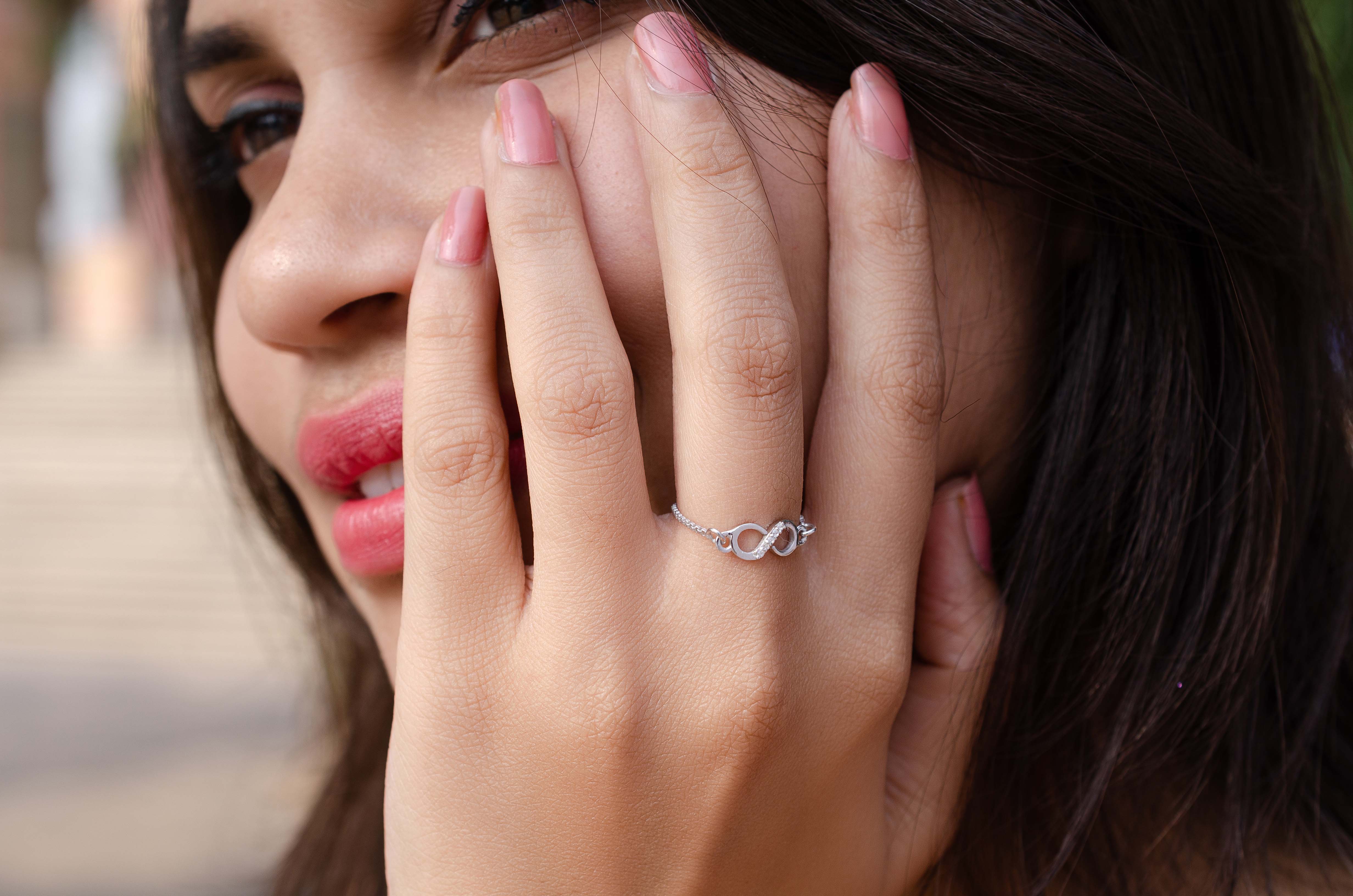 Elegant 925 Sterling Silver Infinite Grace Adjustable Ring