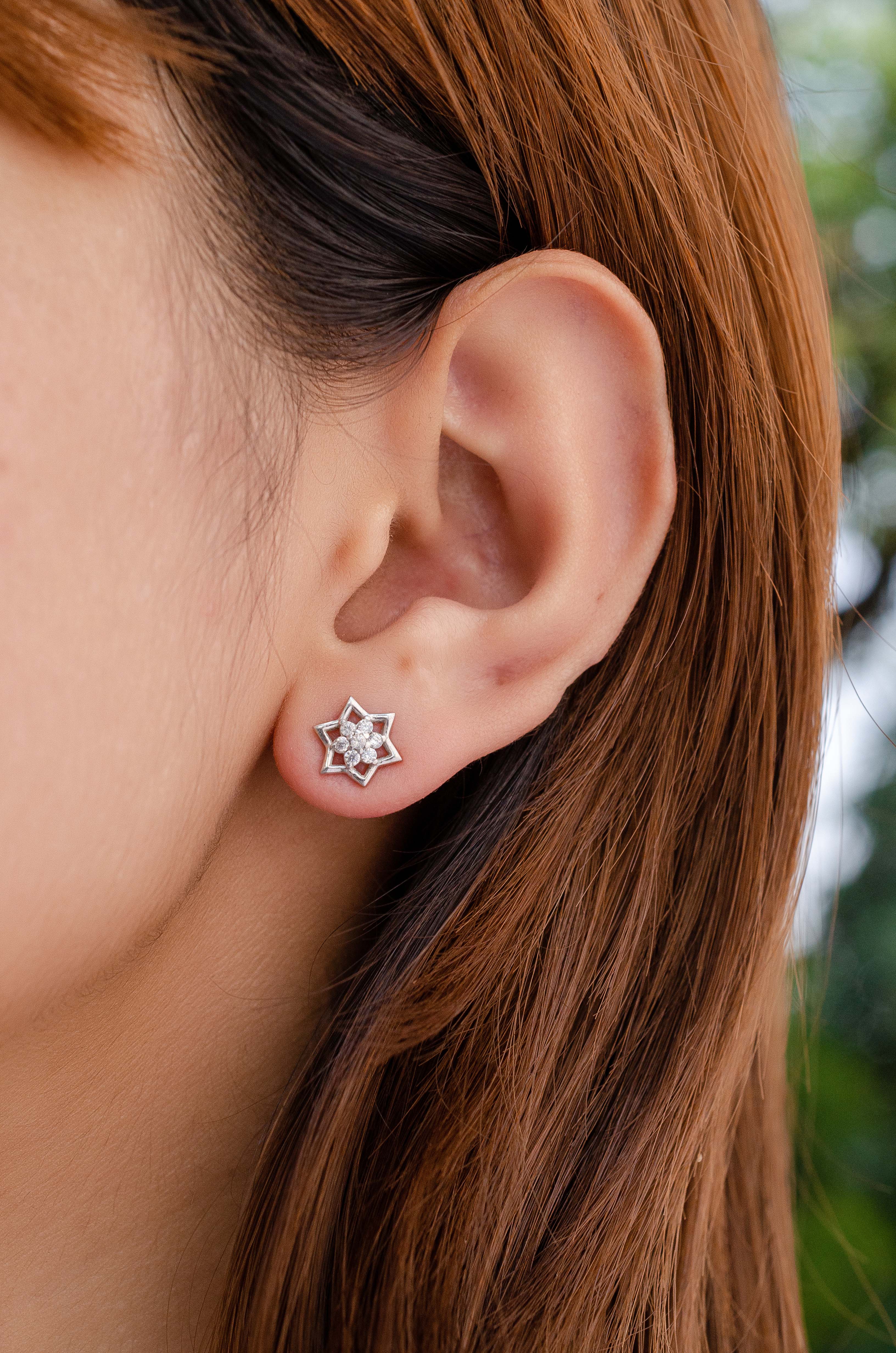 Minimalist Sterling Silver Star Studs – Tiny Shiny Earrings for Everyday