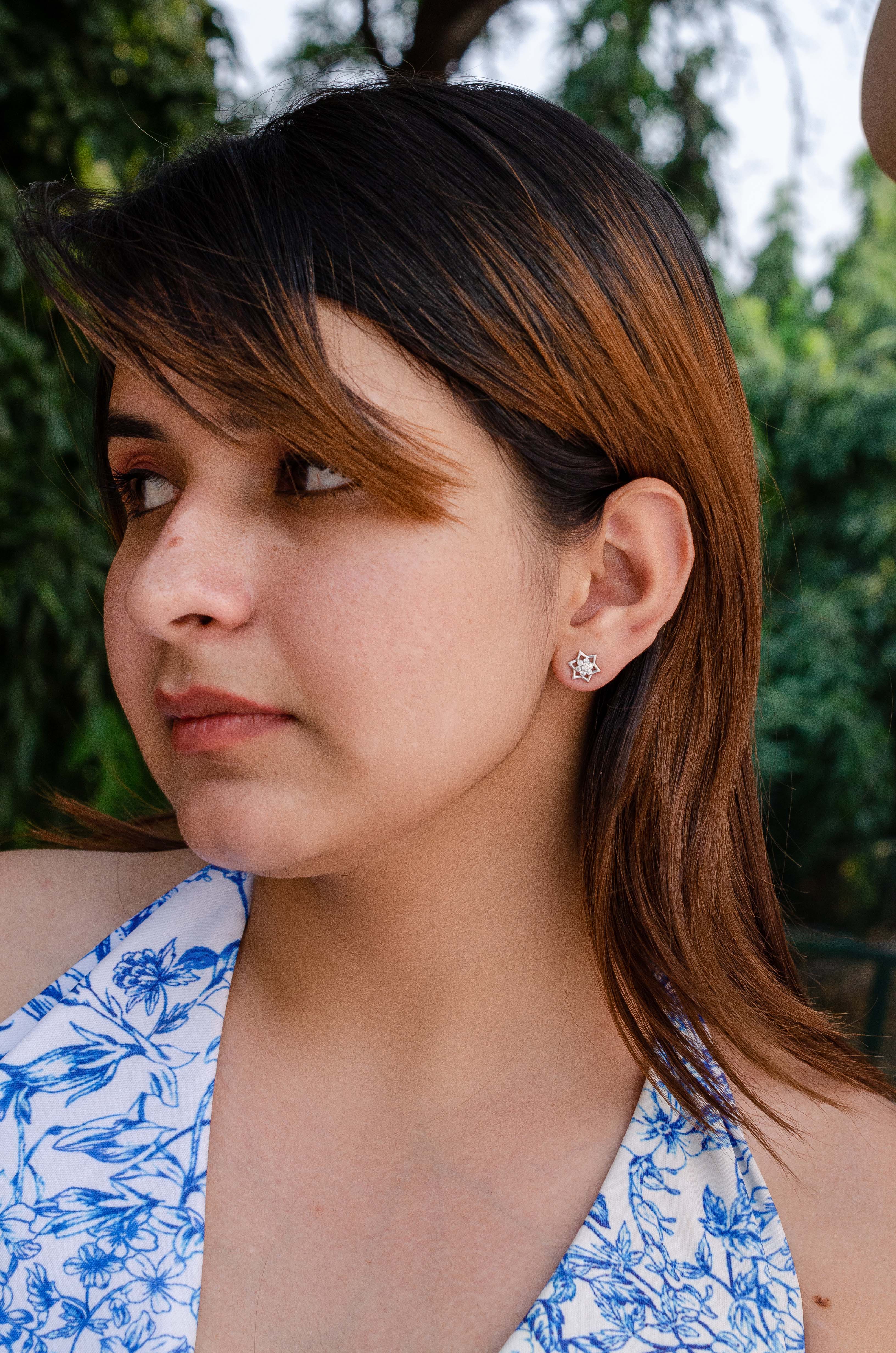 Minimalist Sterling Silver Star Studs – Tiny Shiny Earrings for Everyday