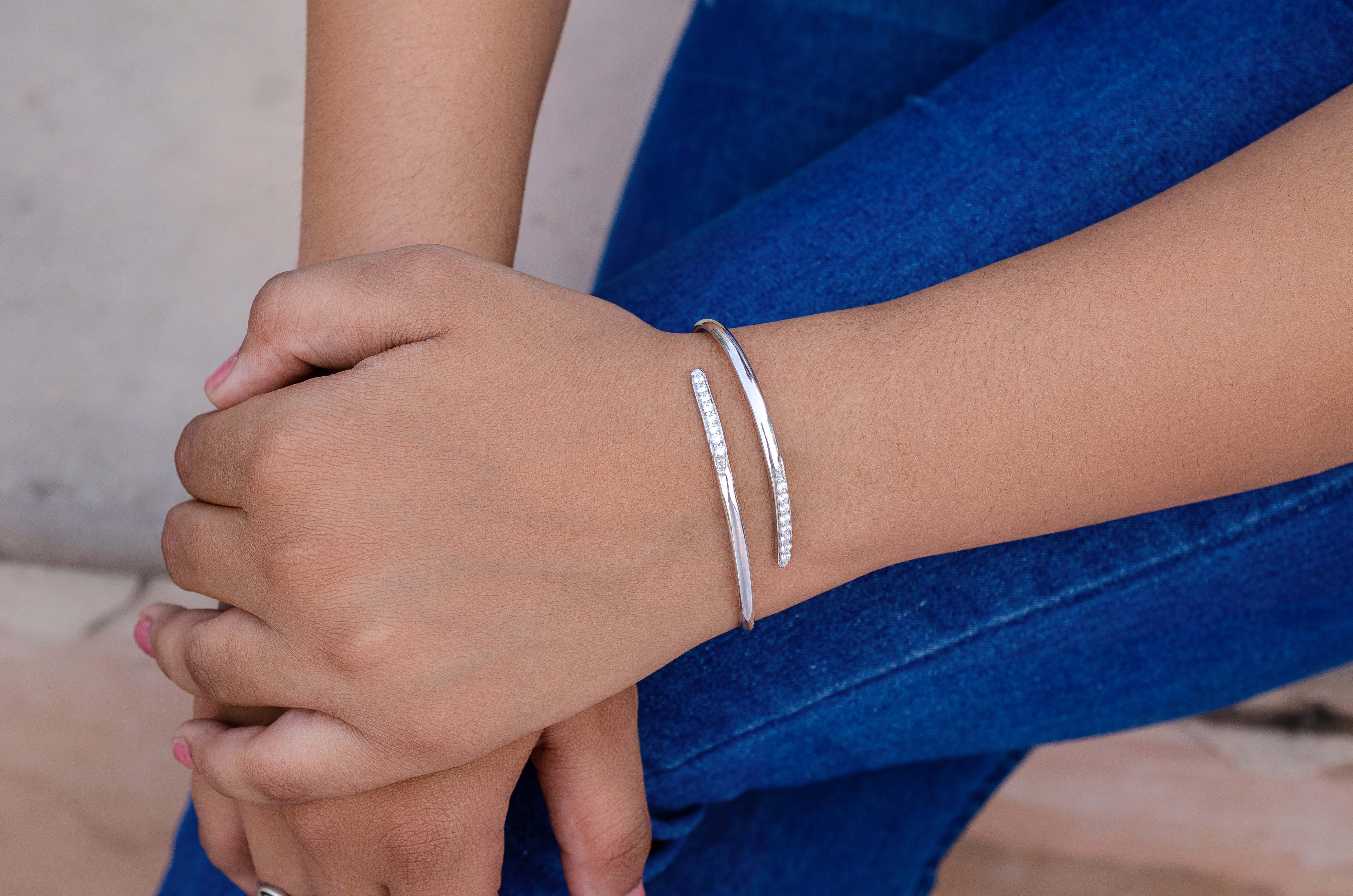 Elegant Cuff Bracelet - 92.5 Sterling Silver Sophisticated and Timeless Design