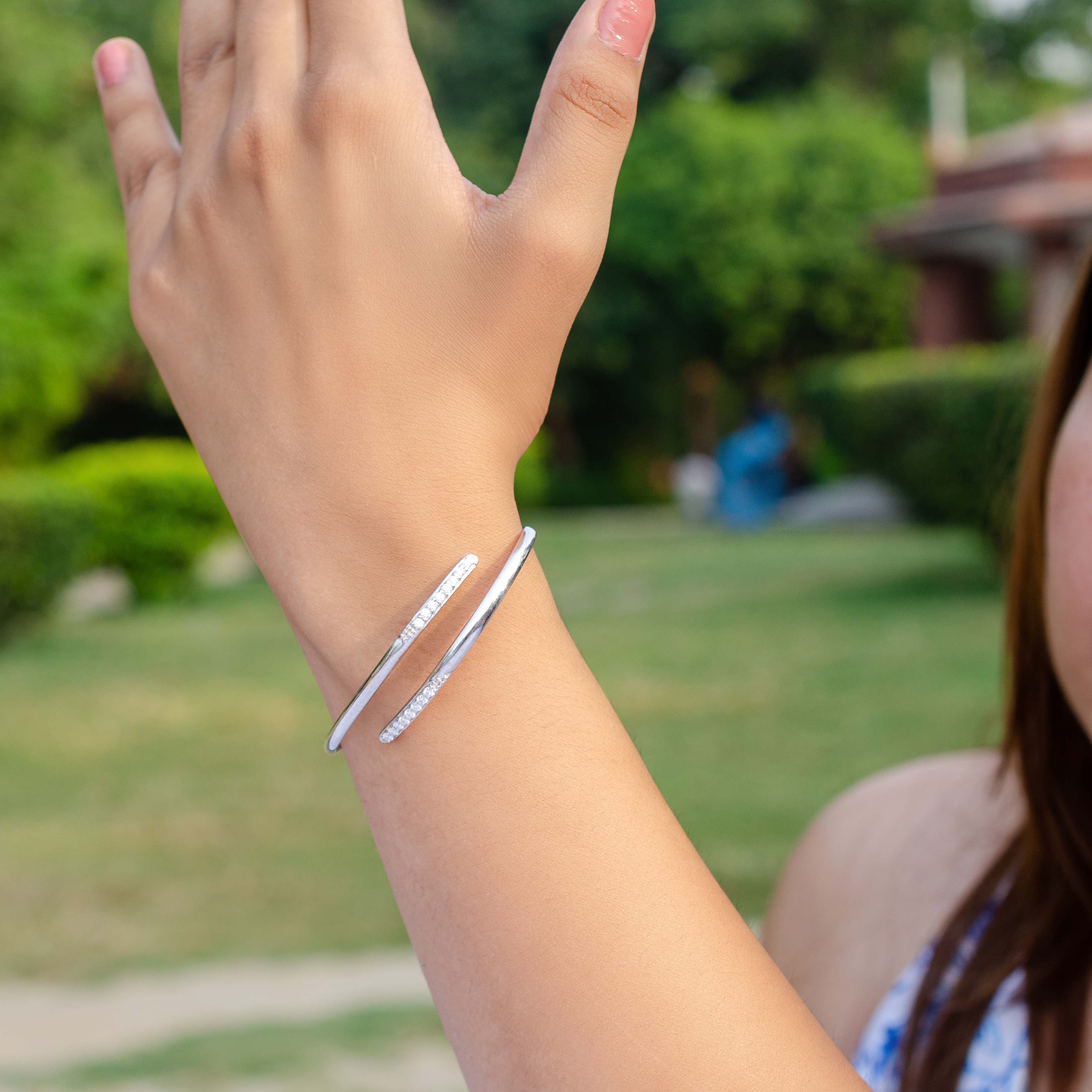Elegant Cuff Bracelet - 92.5 Sterling Silver Sophisticated and Timeless Design