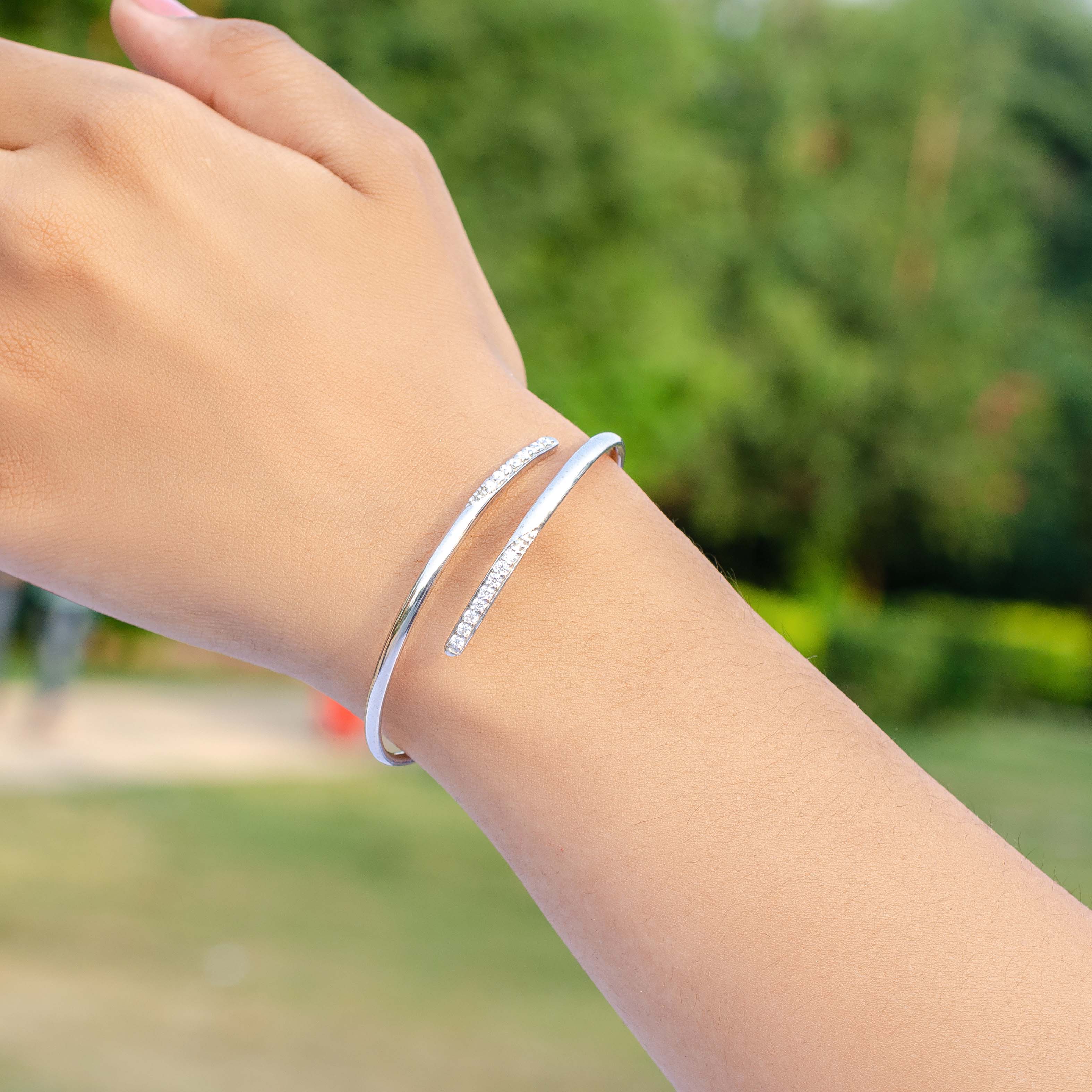 Elegant Cuff Bracelet - 92.5 Sterling Silver Sophisticated and Timeless Design