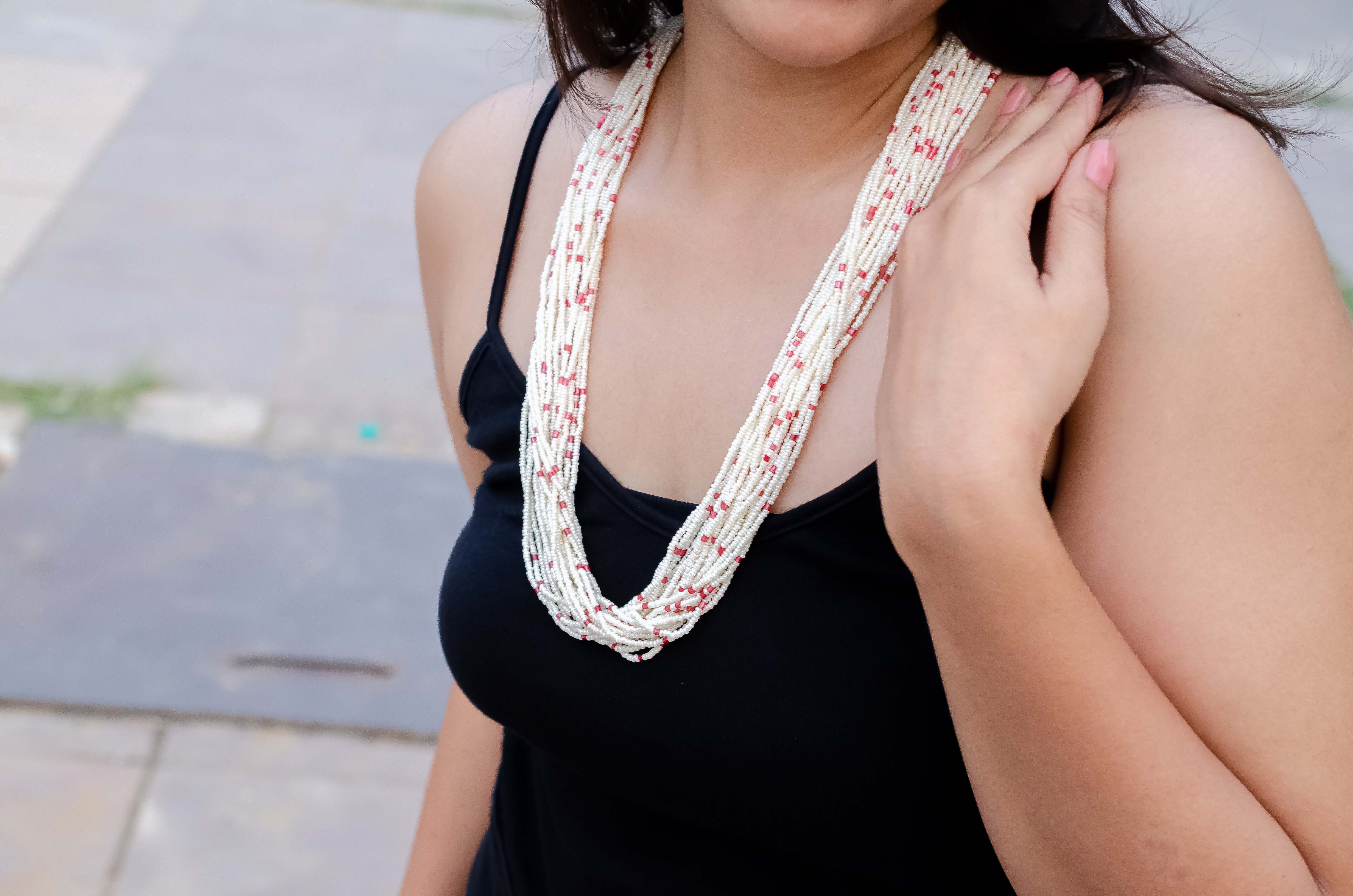 Chic Multi-Layered Faux Pearl Beads Long Necklace Mala