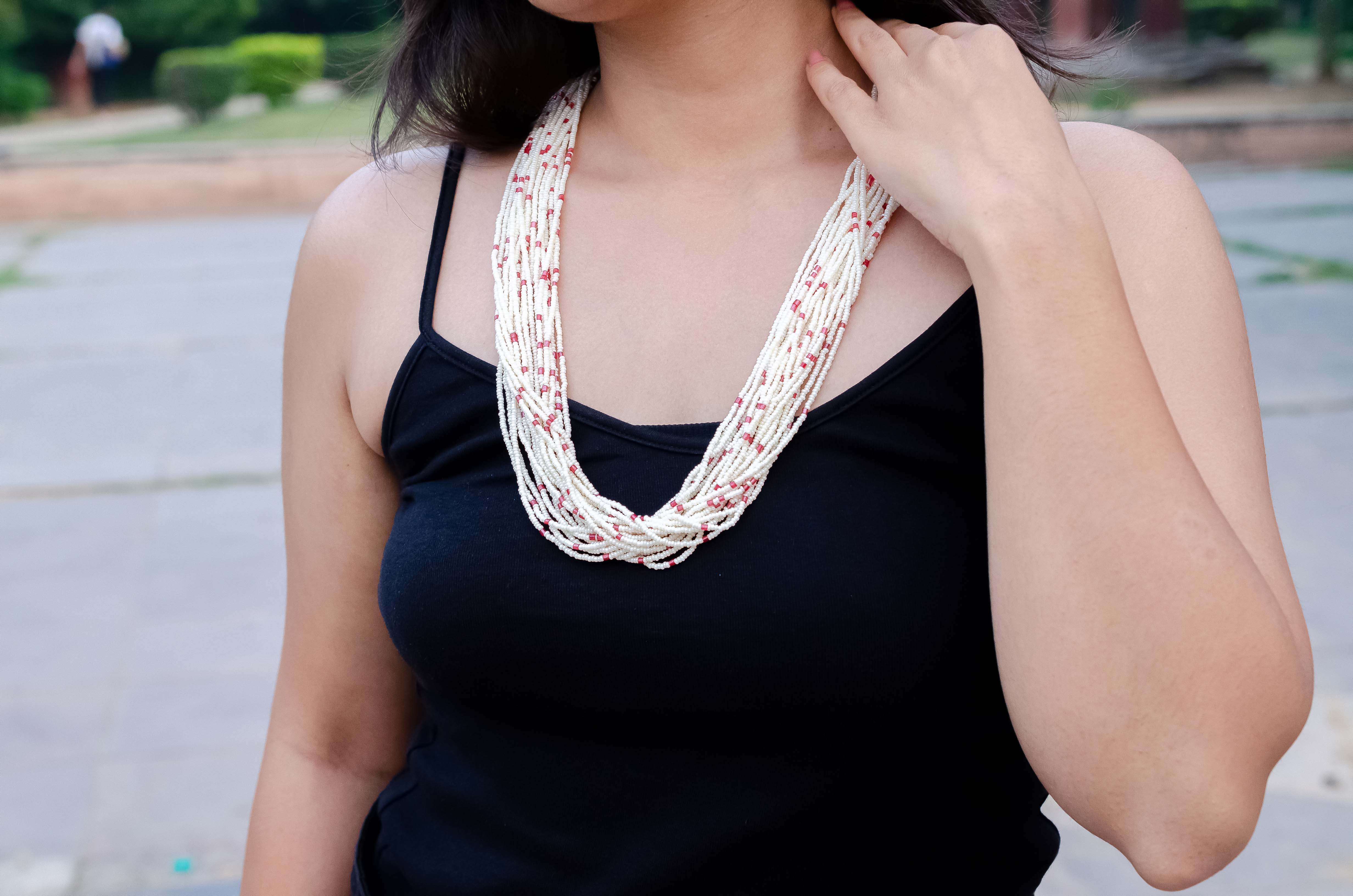 Chic Multi-Layered Faux Pearl Beads Long Necklace Mala