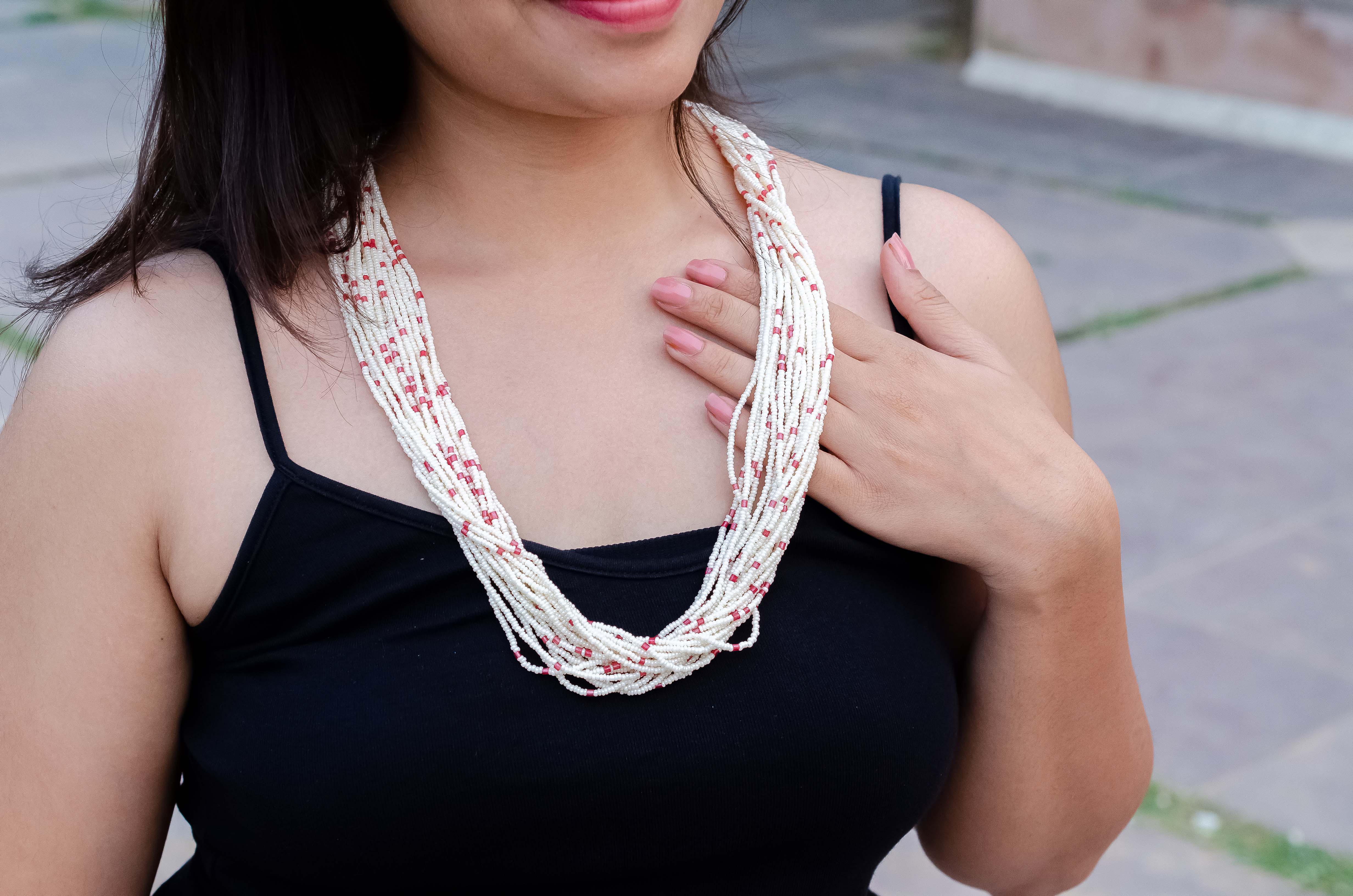 Chic Multi-Layered Faux Pearl Beads Long Necklace Mala