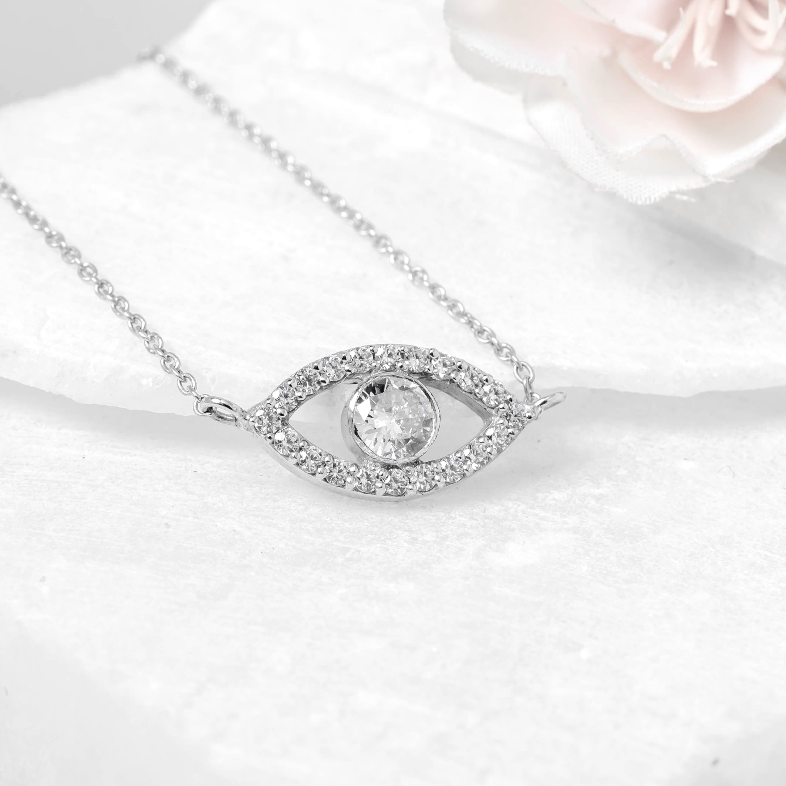 92.5 Sterling Silver Evil Eye Necklace – Protection & Style