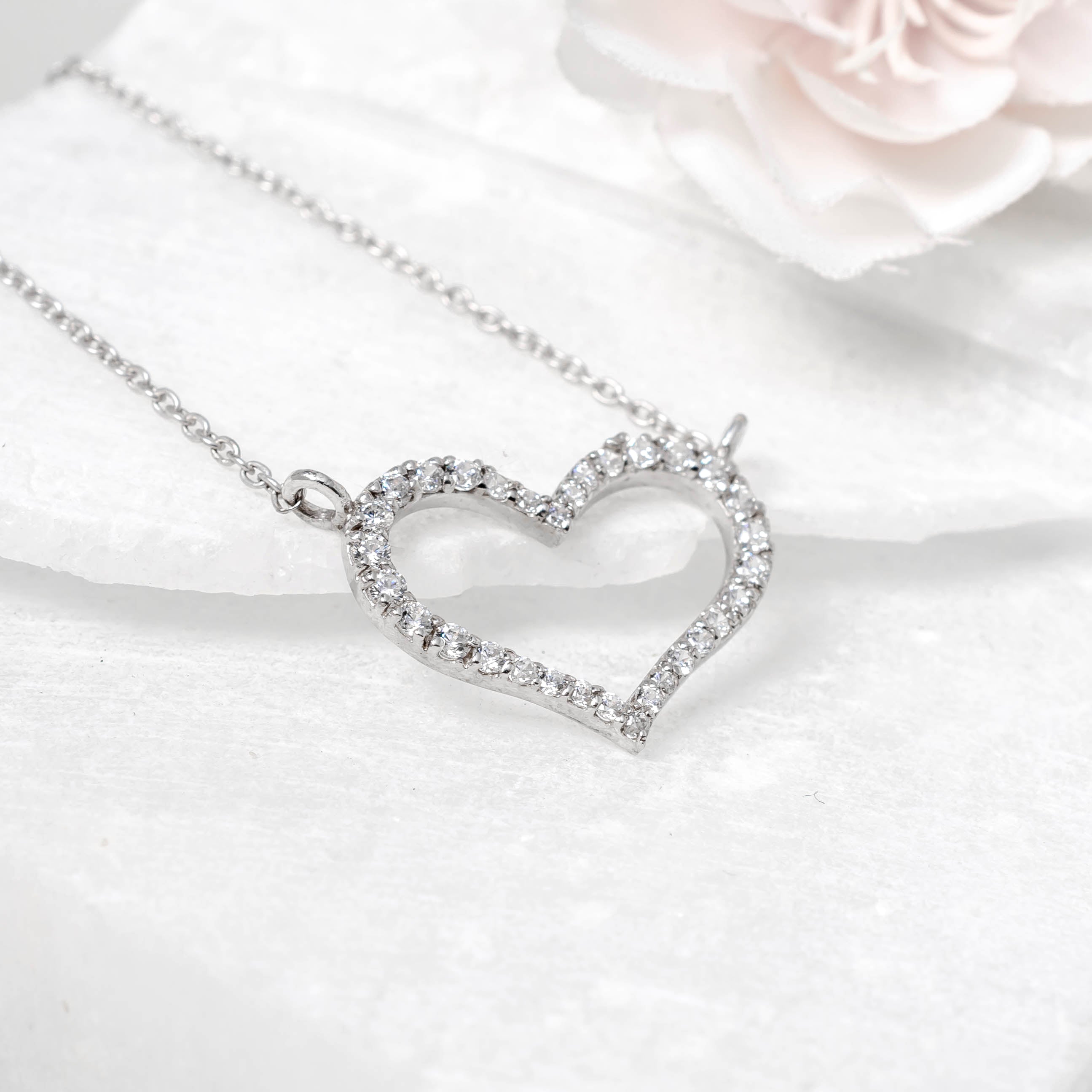 92.5 Sterling Silver Heart Necklace – Timeless Love & Elegance