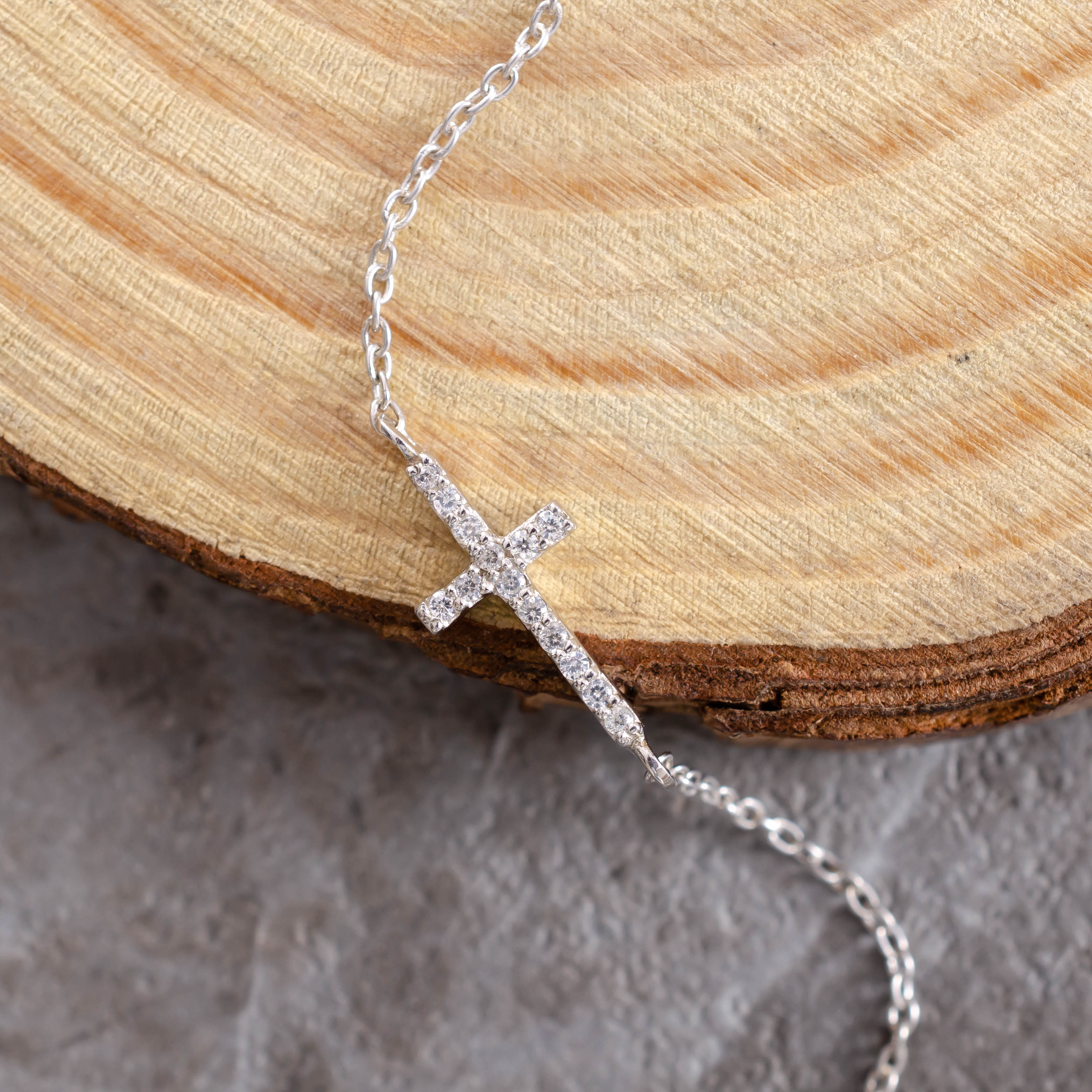 92.5 Sterling Silver Jesus Cross Bracelet – Faith & Elegance