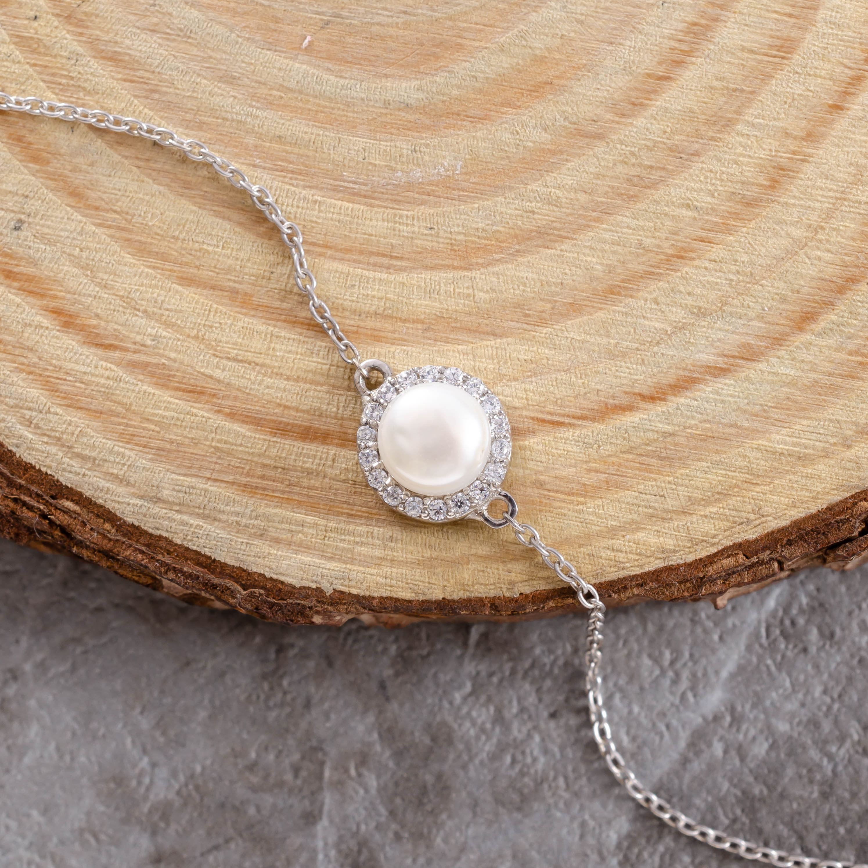 Grace Meets Luxury: 92.5 Sterling Silver Freshwater Pearl Bracelet