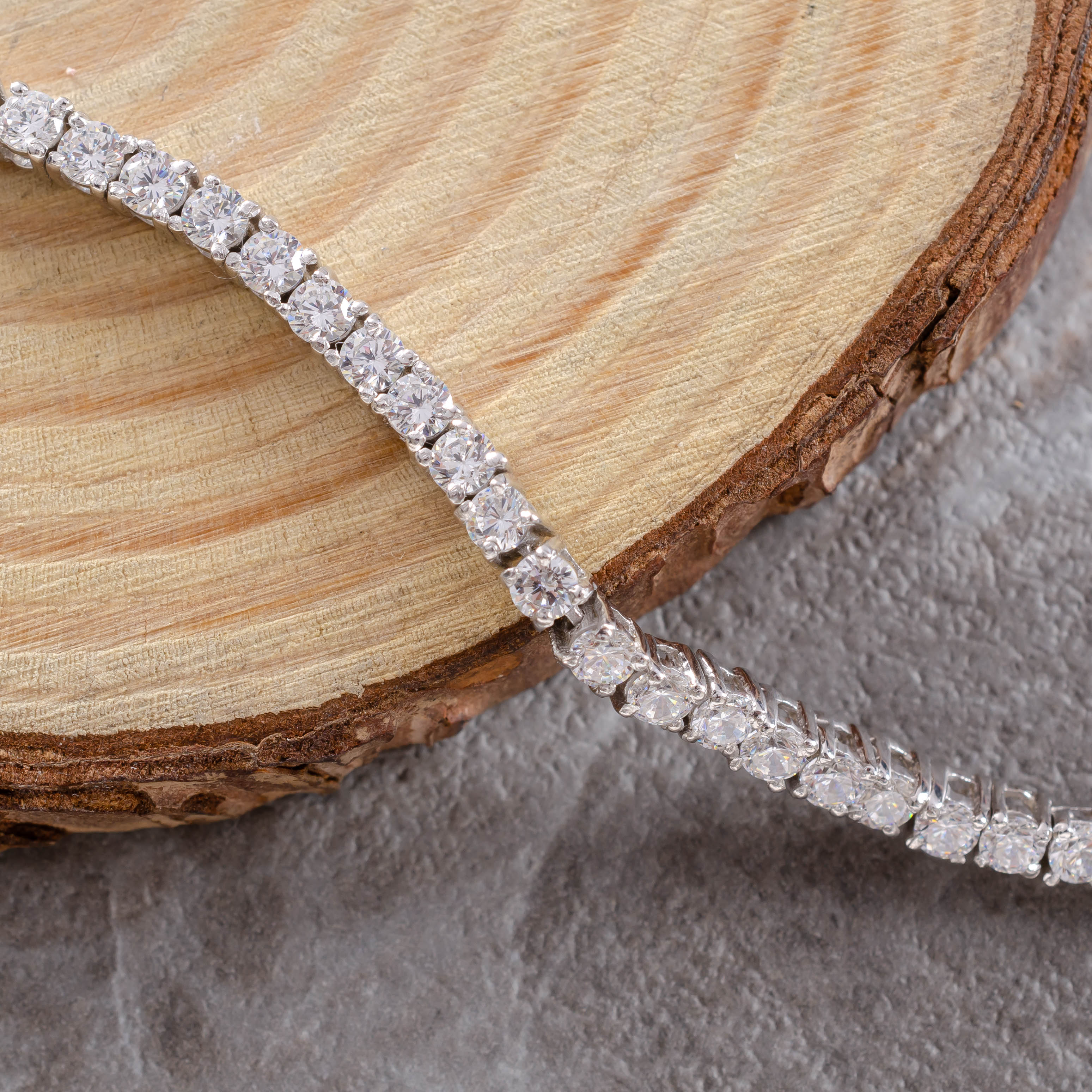 92.5 Sterling Silver Swiss Zirconia Solitaire Tennis Bracelet – Elegant & Timeless Sparkle