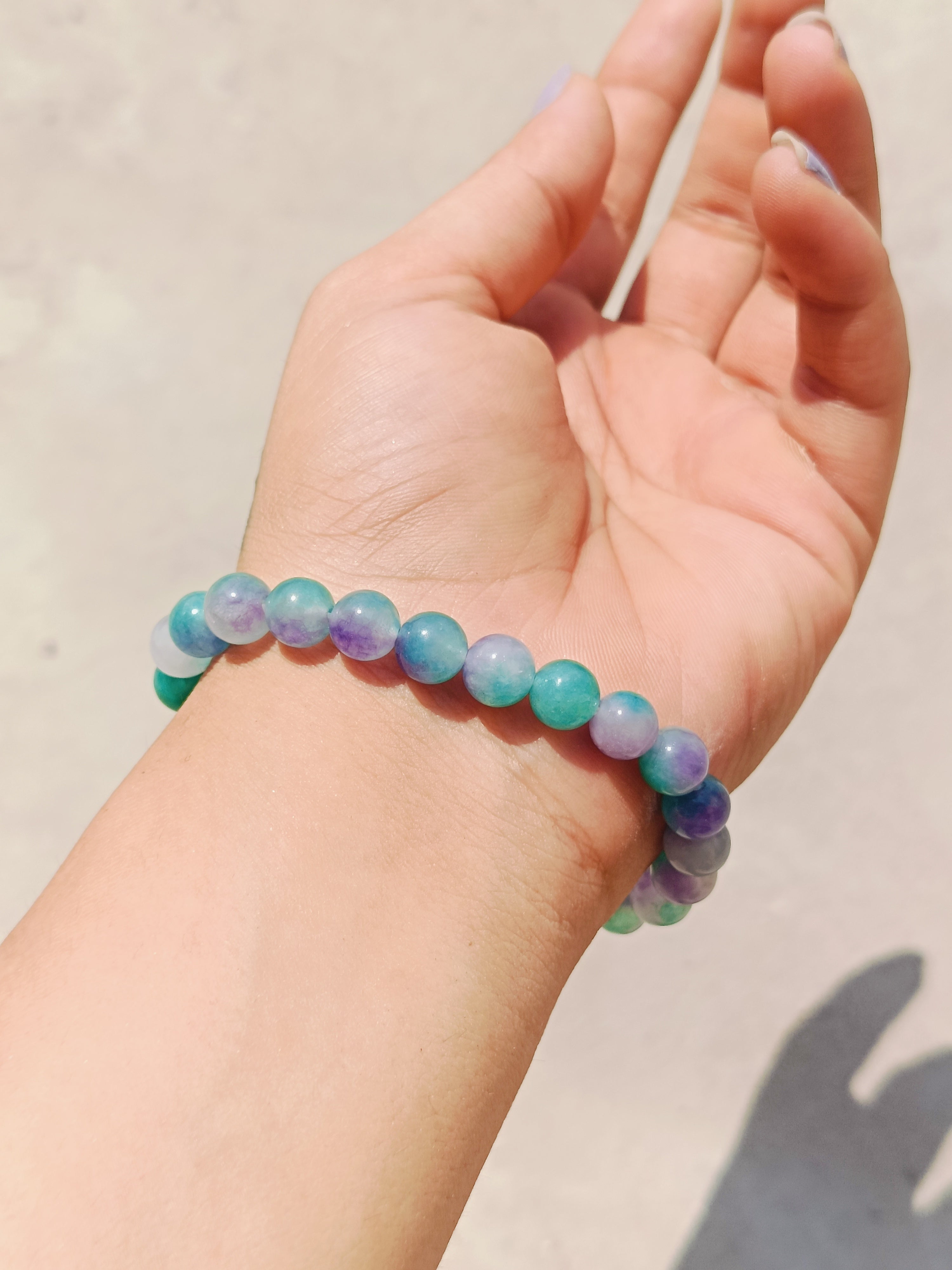 Natural Fluorite Beaded Gemstone Bracelet