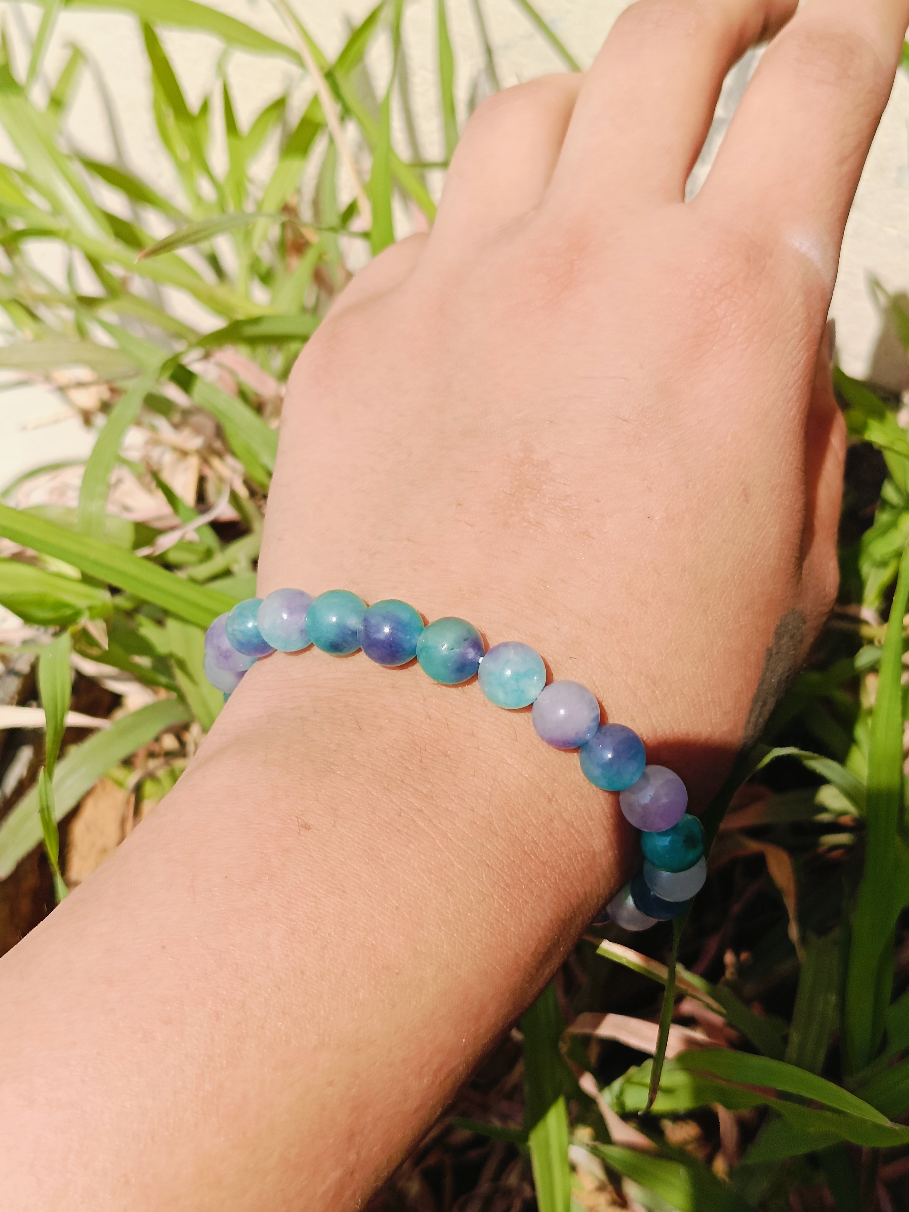 Natural Fluorite Beaded Gemstone Bracelet