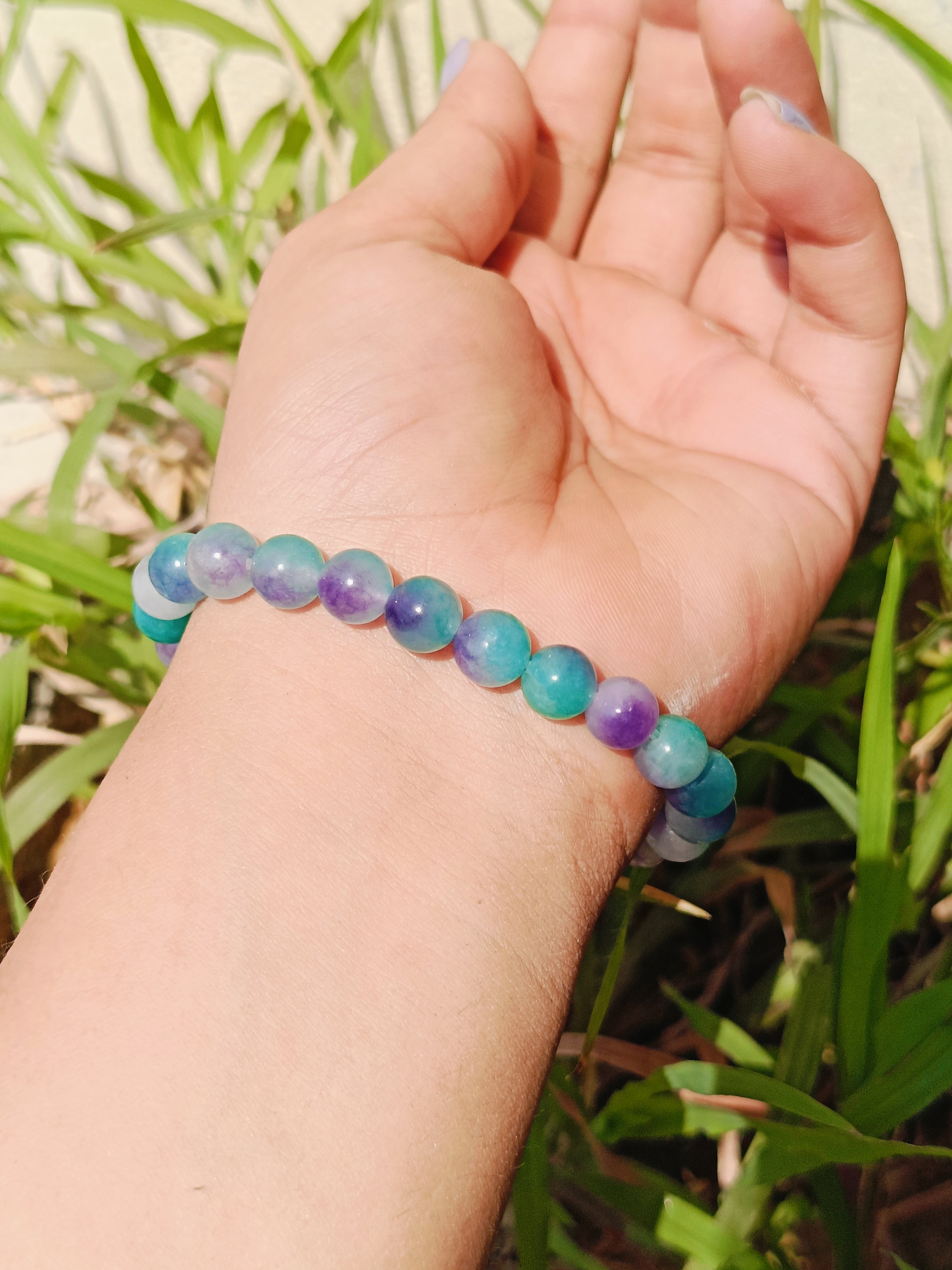 Natural Fluorite Beaded Gemstone Bracelet