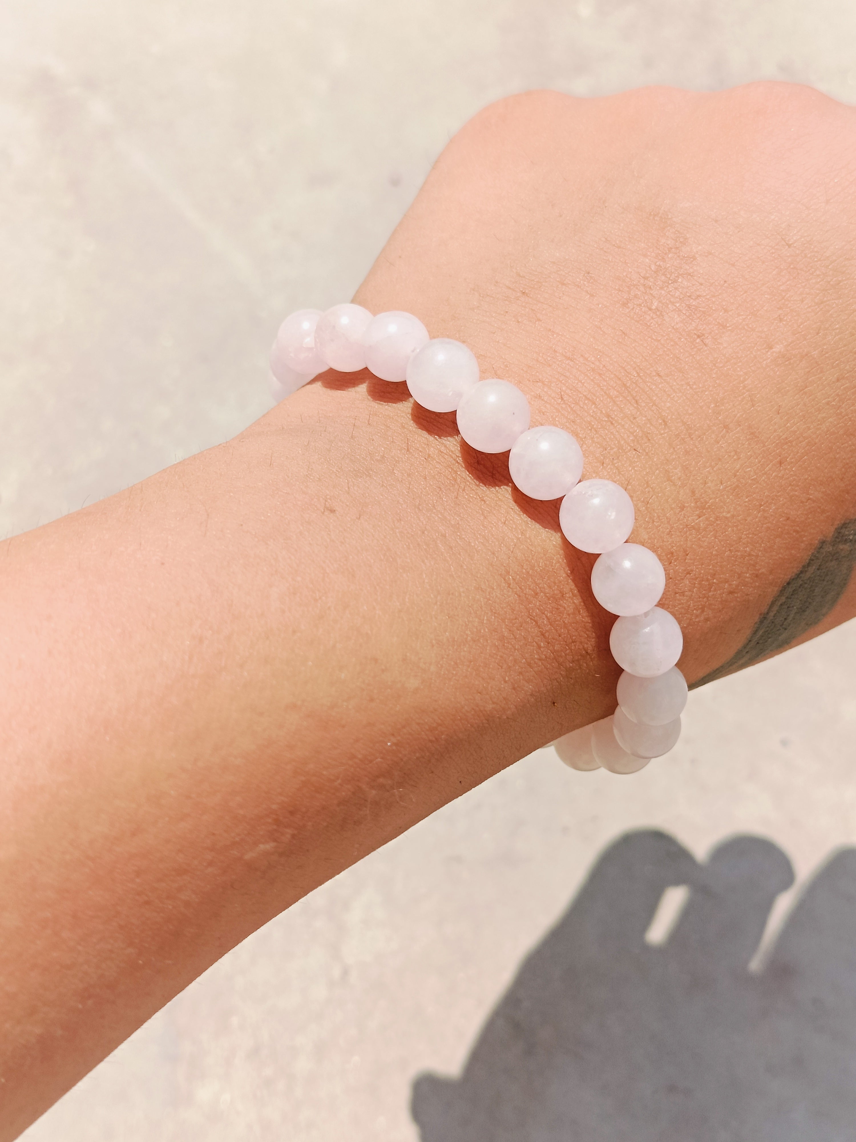 Natural Rose Quartz Beaded Gemstone Bracelet