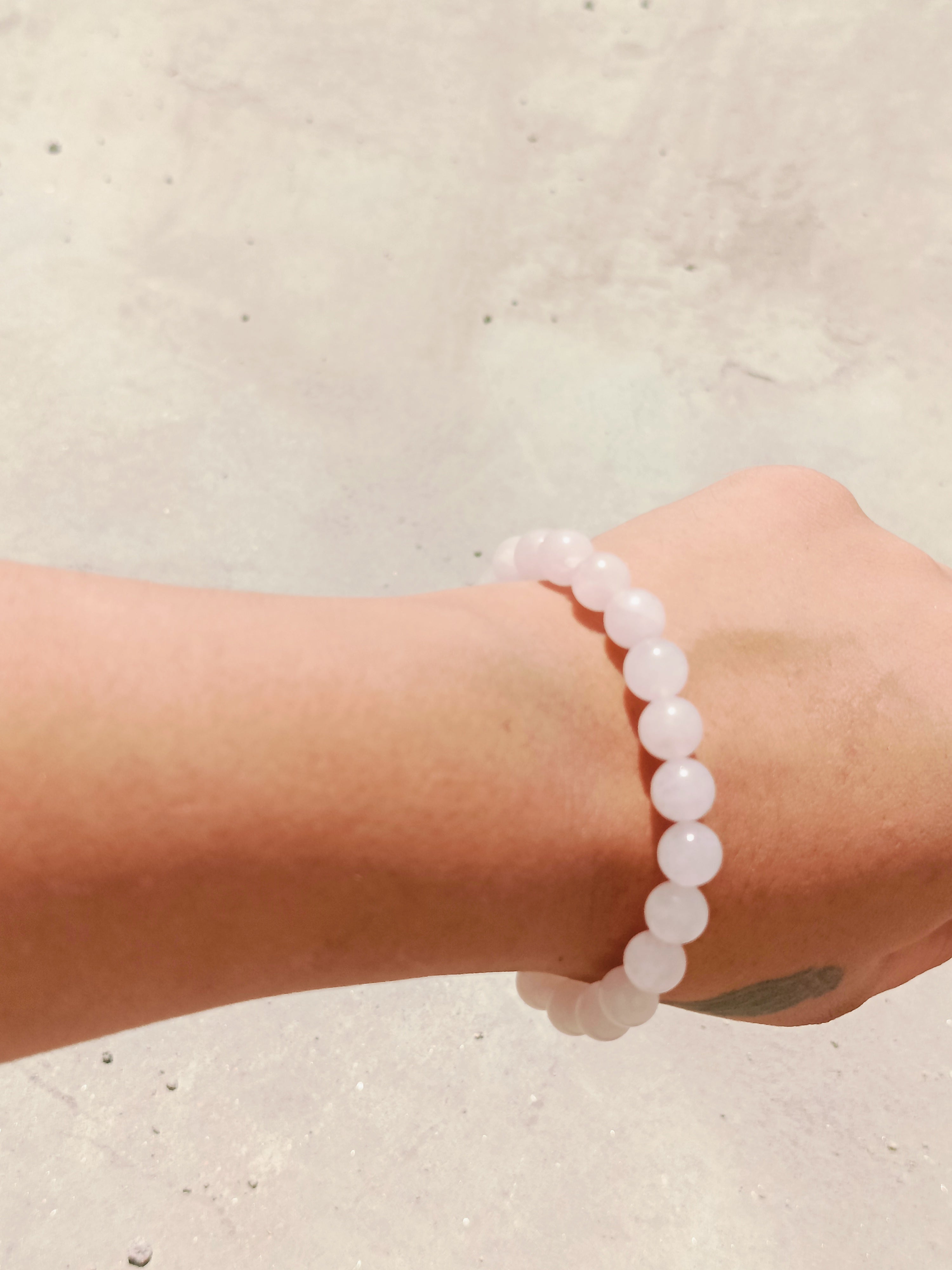 Natural Rose Quartz Beaded Gemstone Bracelet