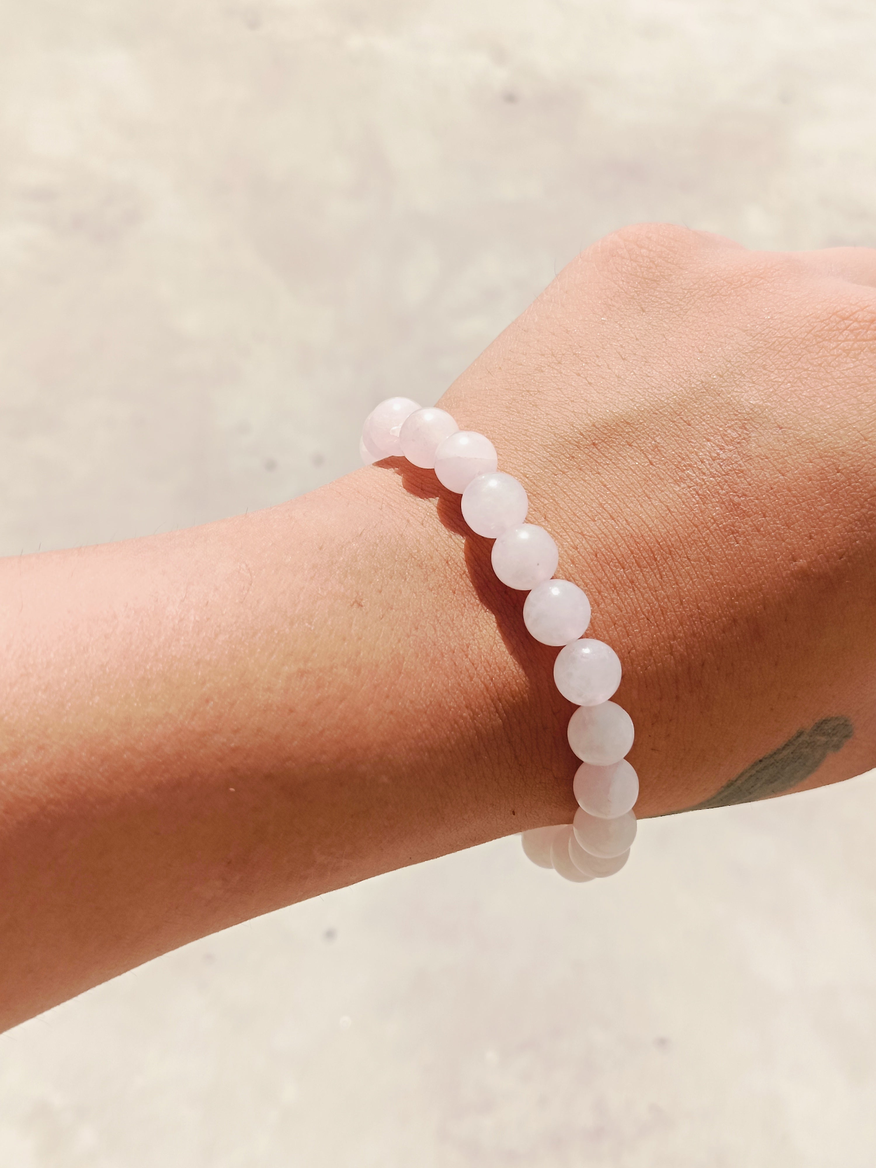 Natural Rose Quartz Beaded Gemstone Bracelet