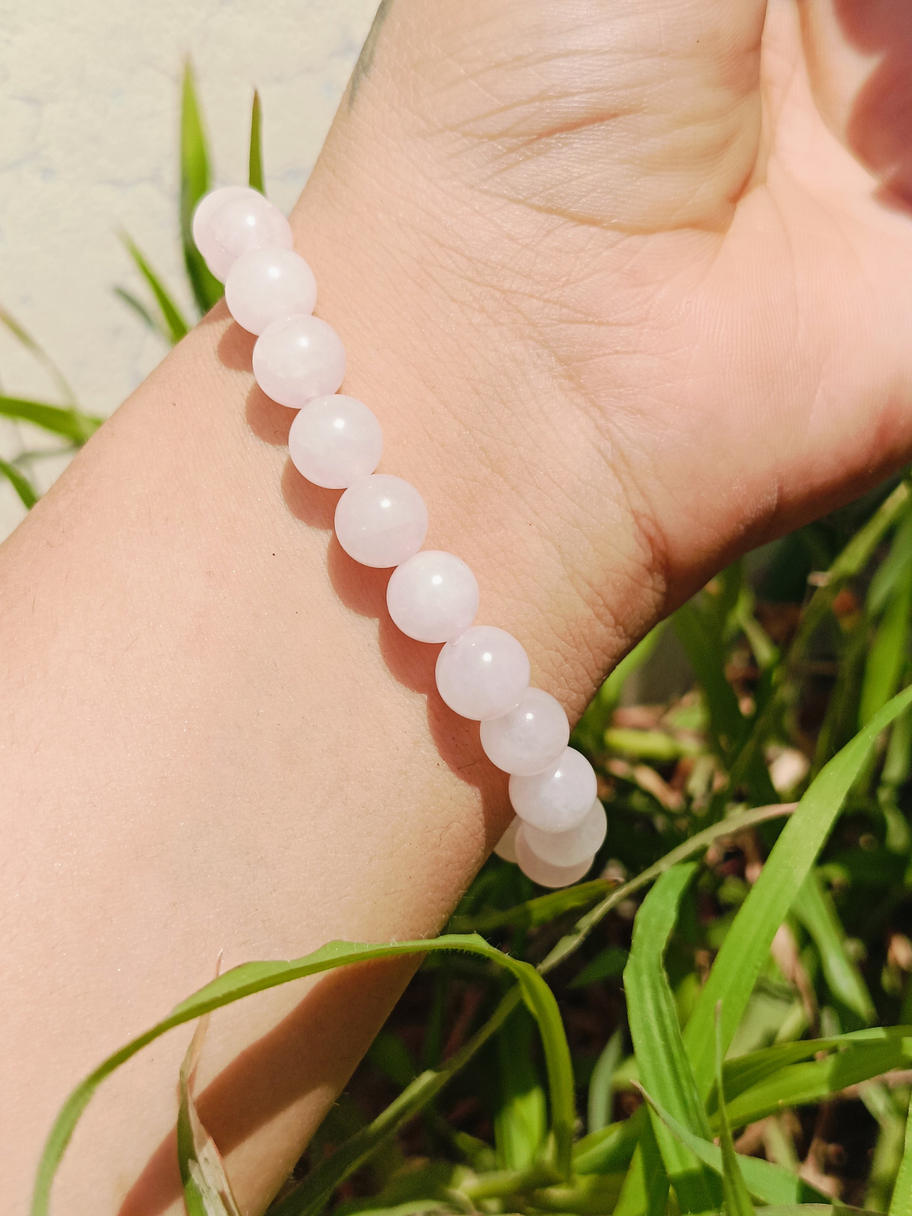 Natural Rose Quartz Beaded Gemstone Bracelet