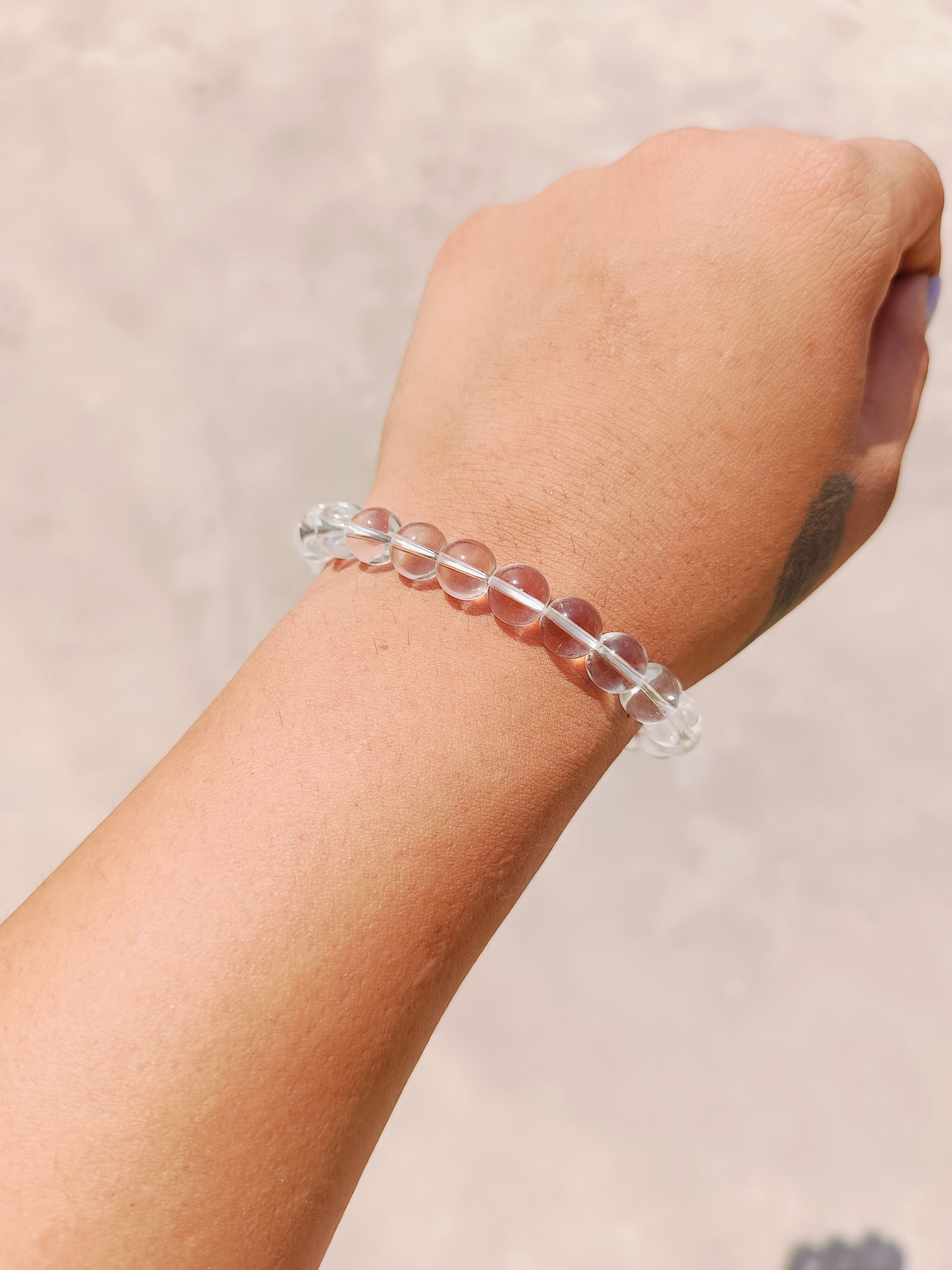 Natural Crystal Quartz Beaded Gemstone Bracelet