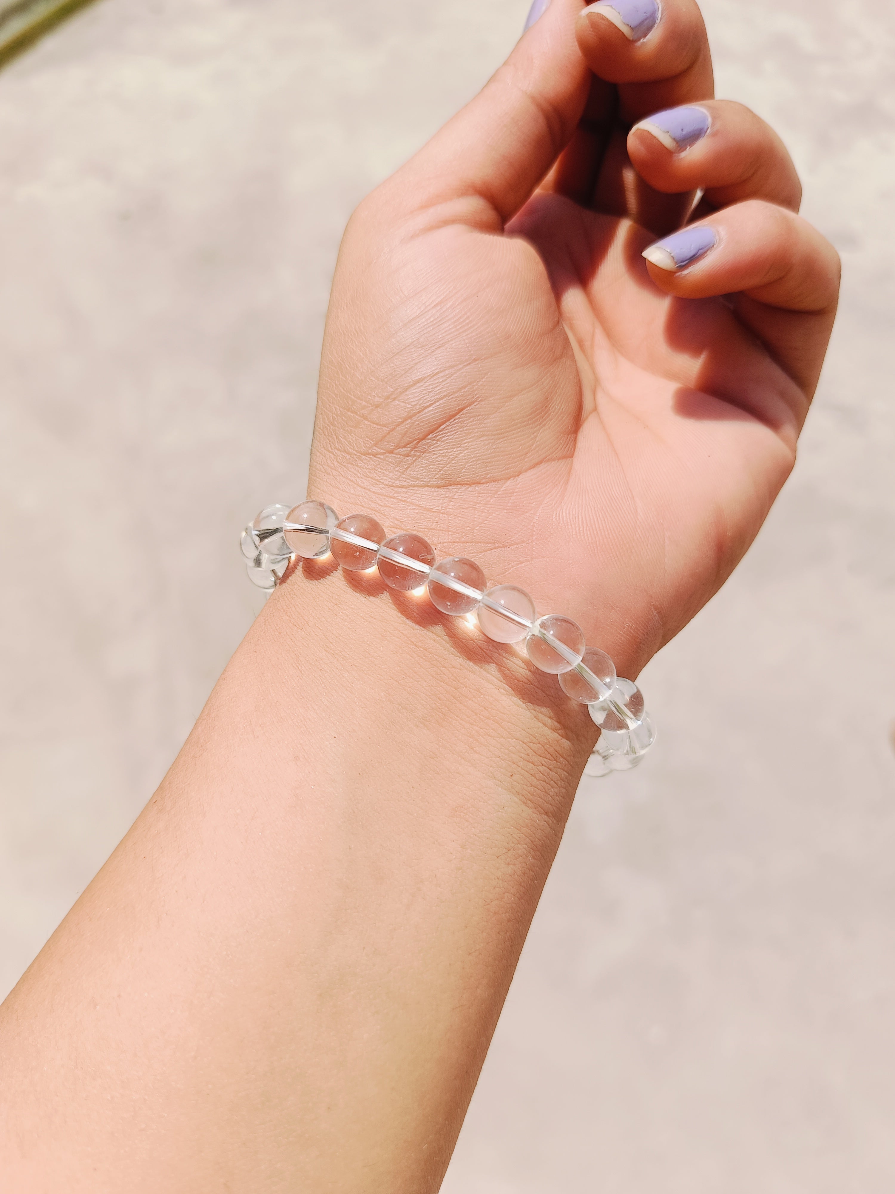Natural Crystal Quartz Beaded Gemstone Bracelet