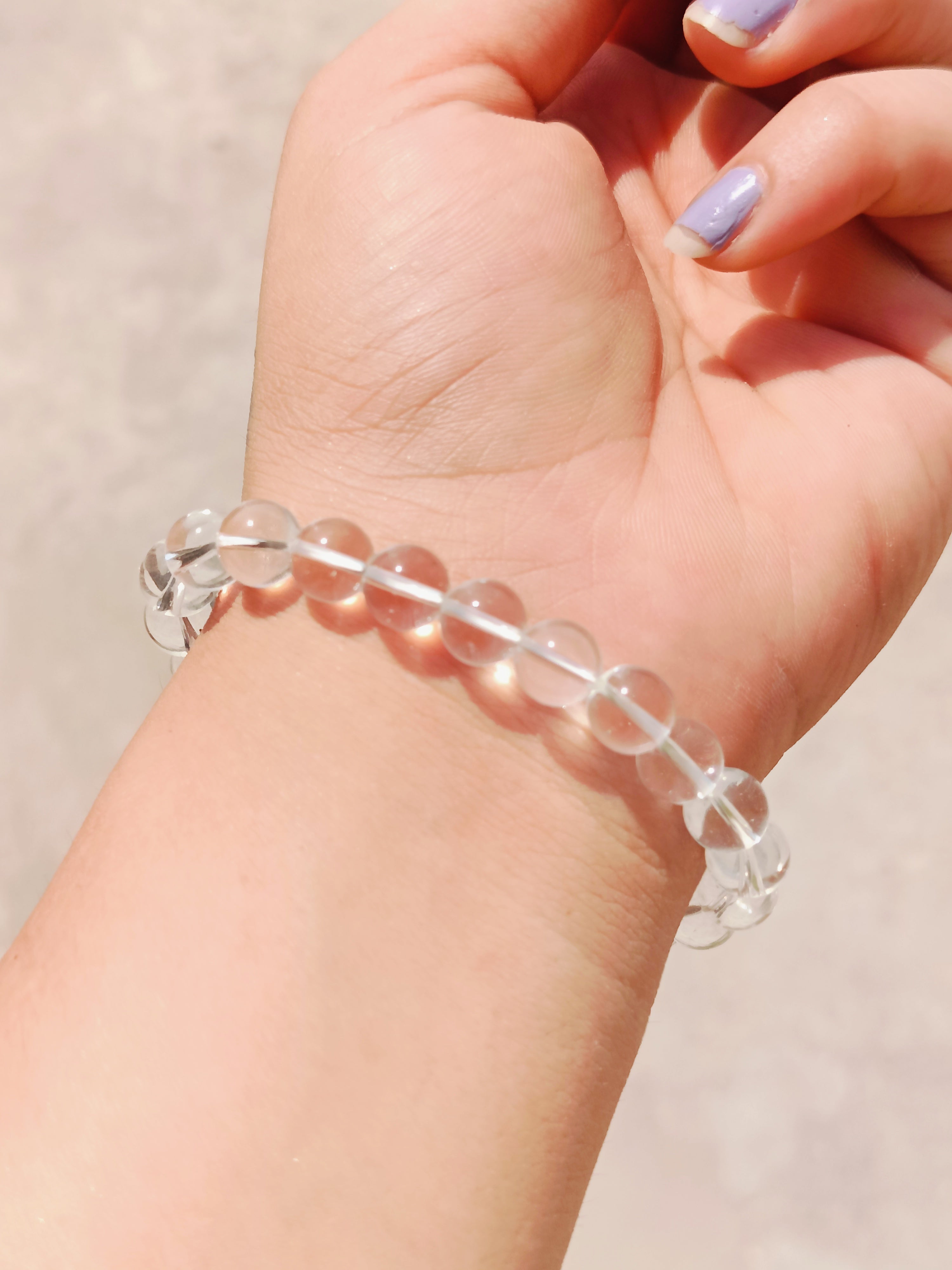 Natural Crystal Quartz Beaded Gemstone Bracelet