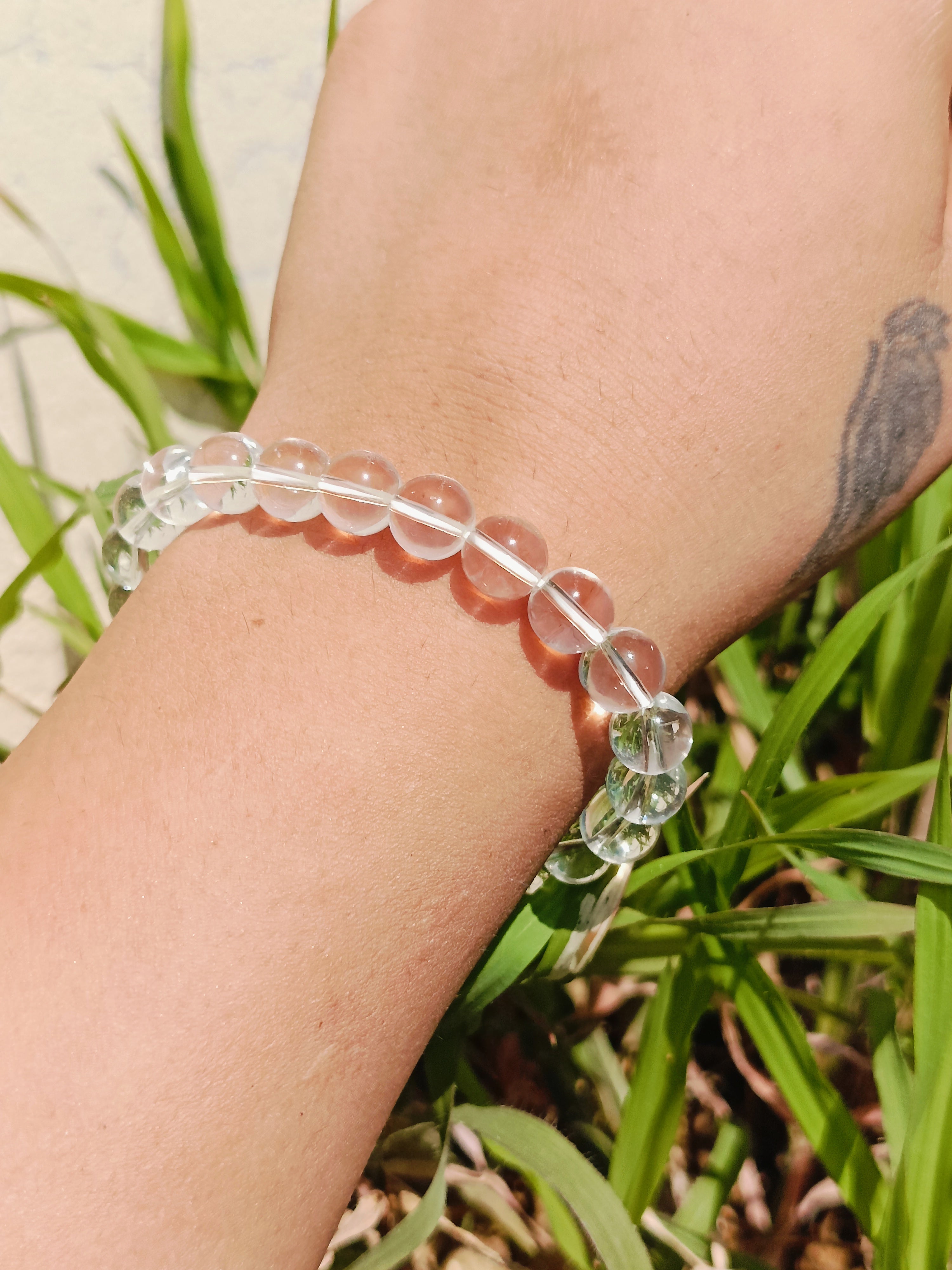 Natural Crystal Quartz Beaded Gemstone Bracelet