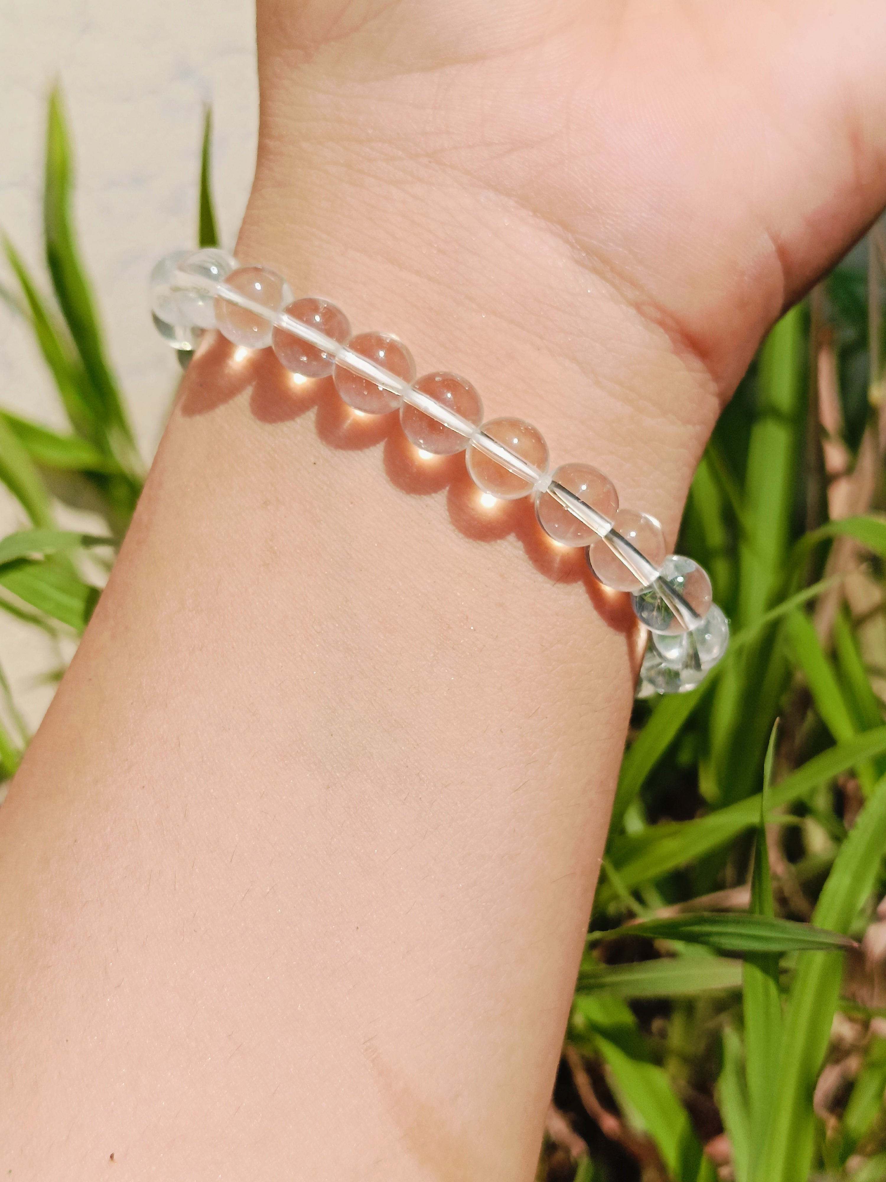 Natural Crystal Quartz Beaded Gemstone Bracelet