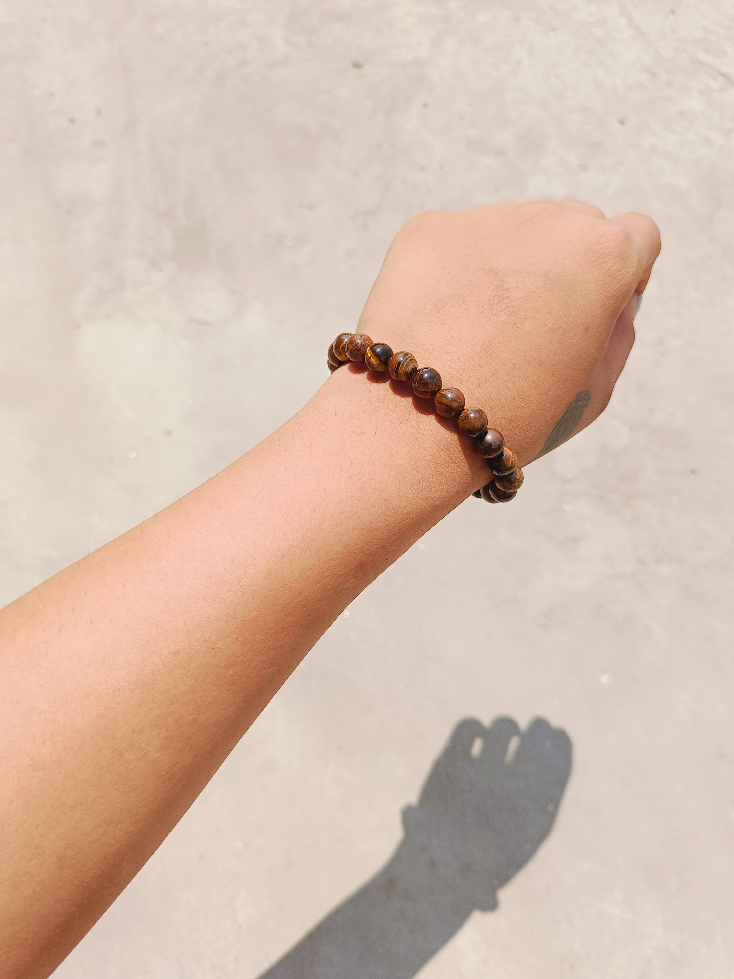 Natural Tiger Eye Beaded Gemstone Bracelet