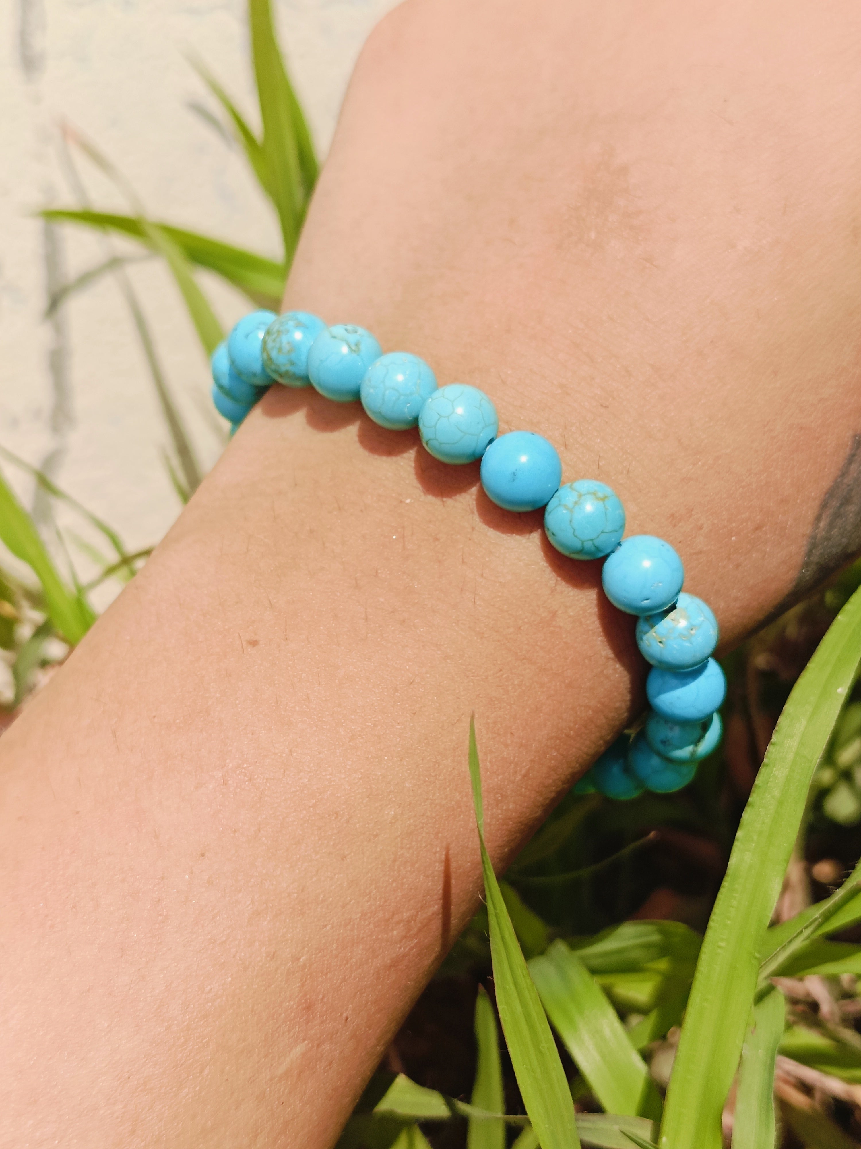 Natural Turquoise Beaded Gemstone Bracelet