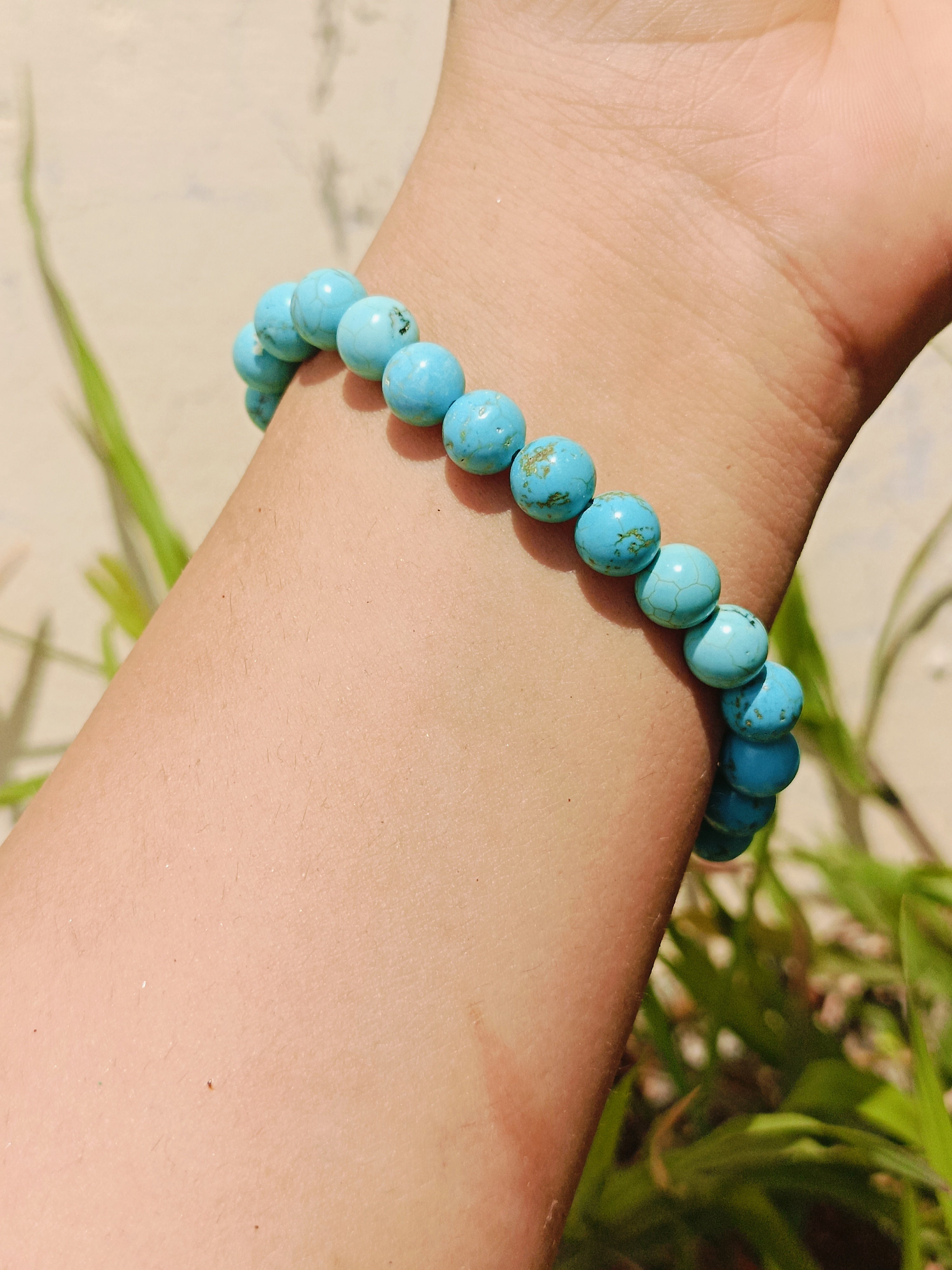 Natural Turquoise Beaded Gemstone Bracelet
