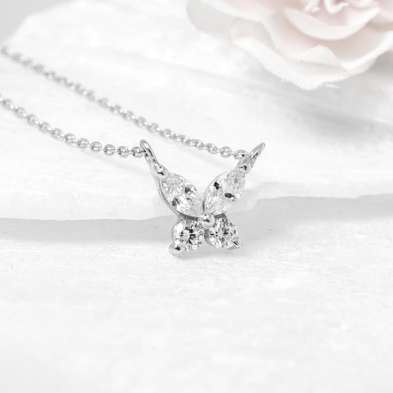 92.5 Sterling Silver Butterfly Necklace – Elegant & Symbolic